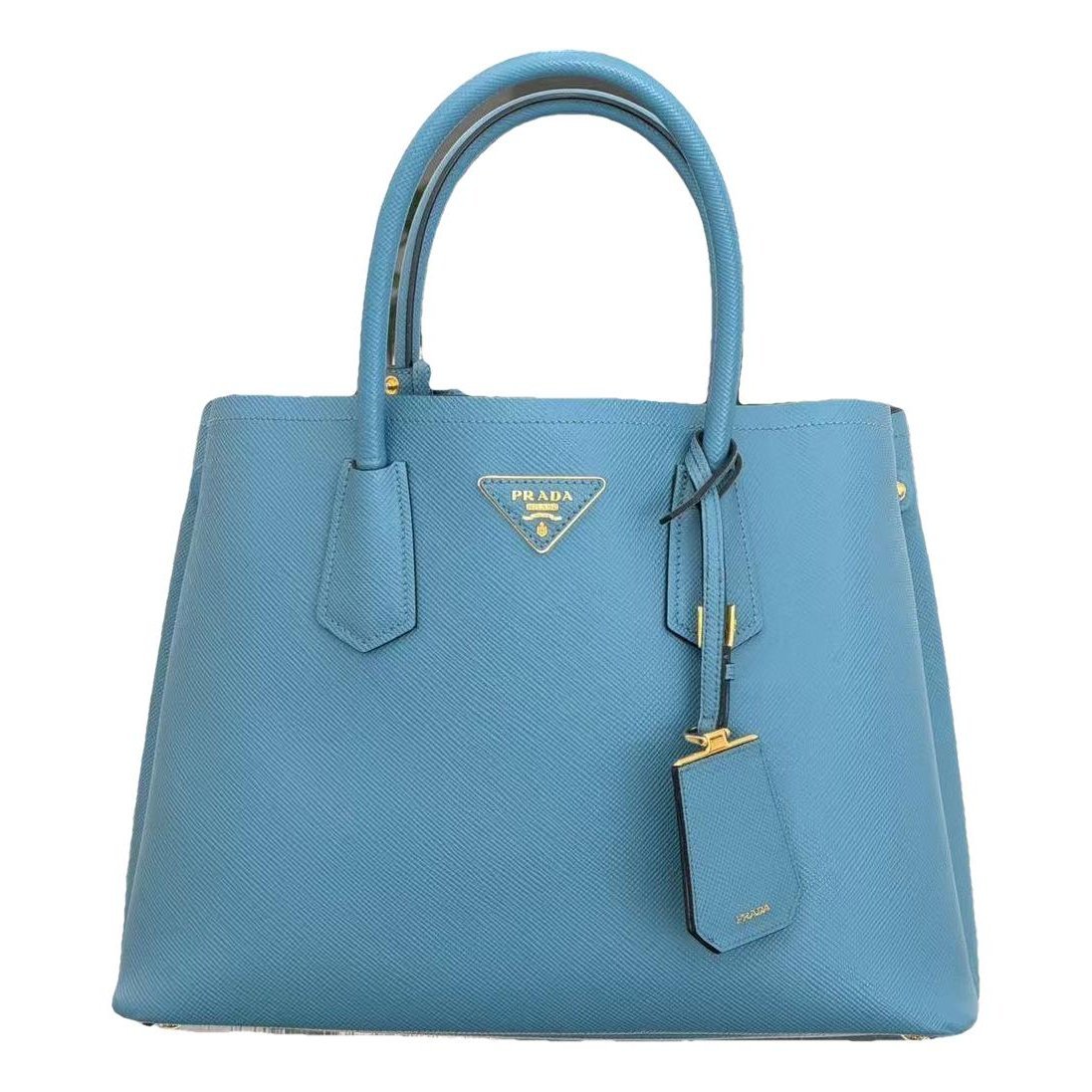 Double leather handbag