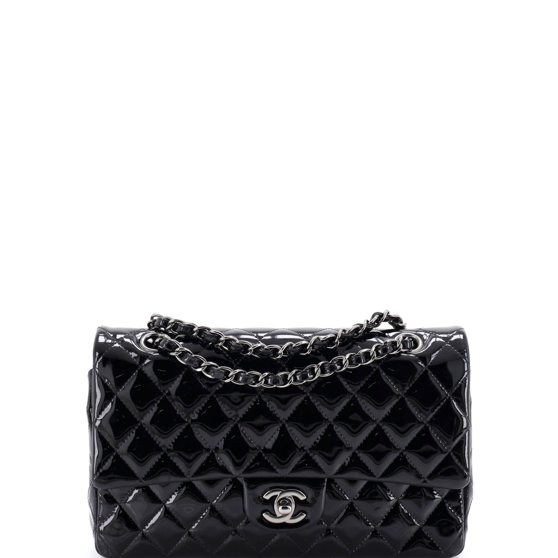 Classic Double Flap Bag Quilted Patent Medium