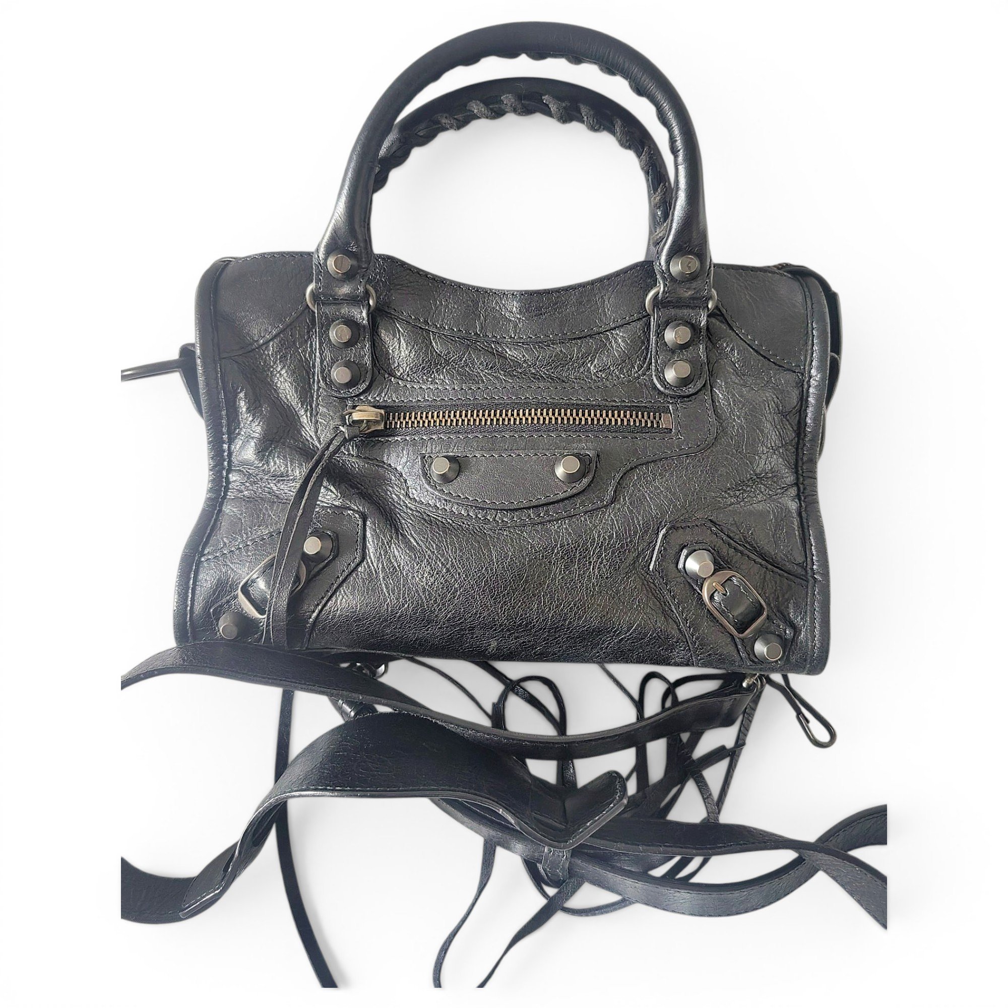 City leather handbag