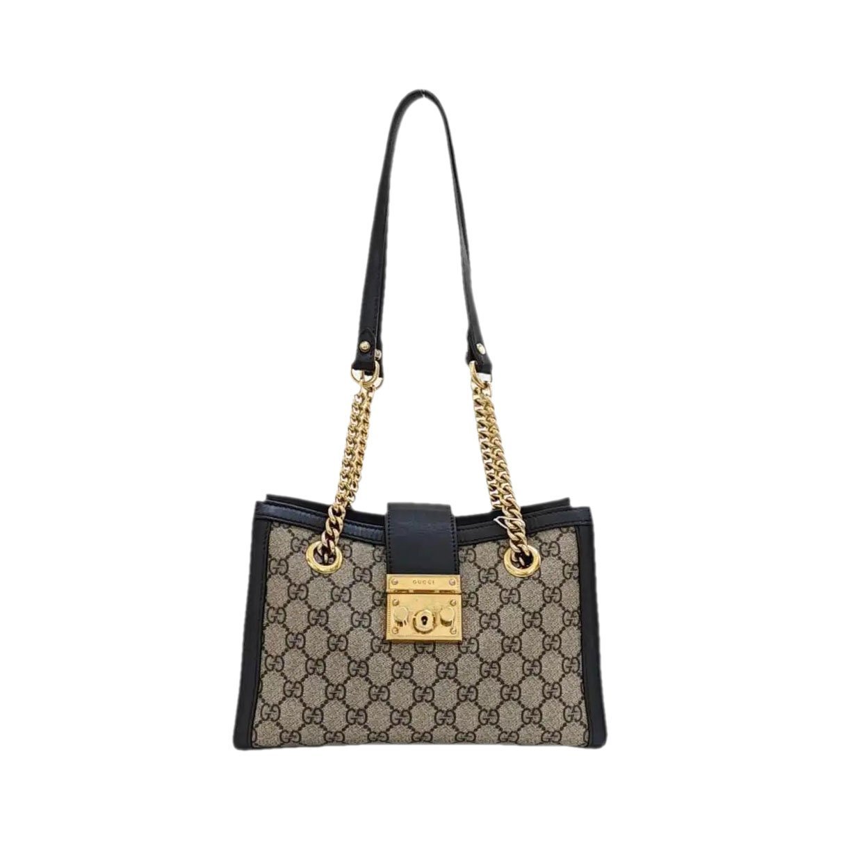 Padlock leather handbag