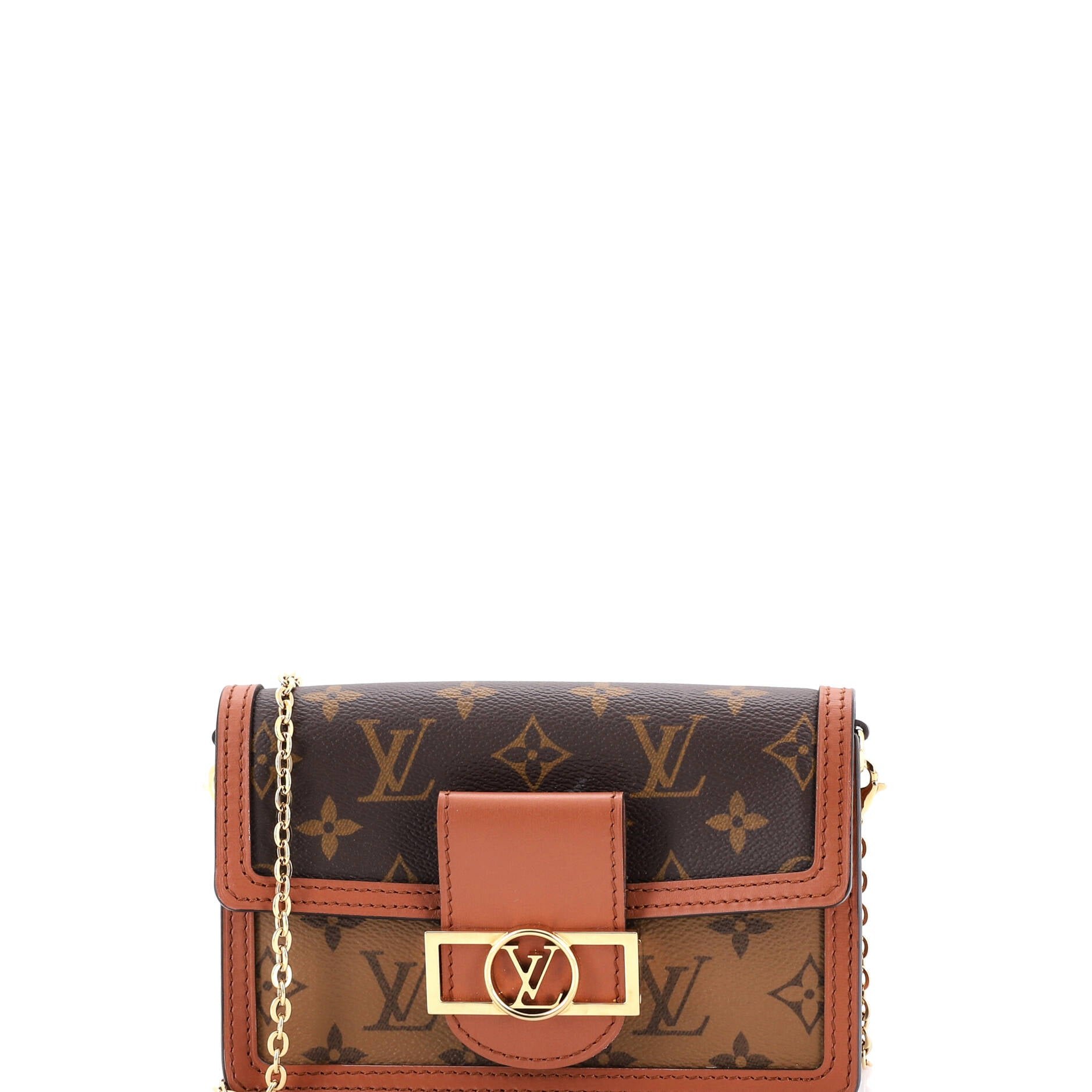 Louis Vuitton Dauphine Chain Wallet Reverse Monogram Canvas