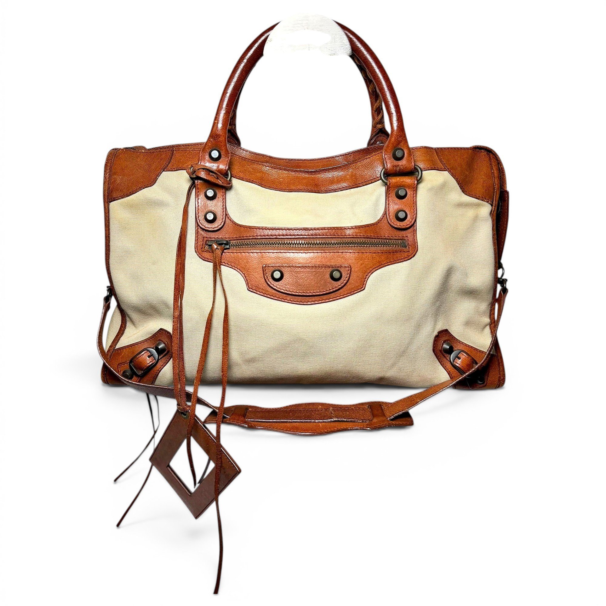 City leather handbag