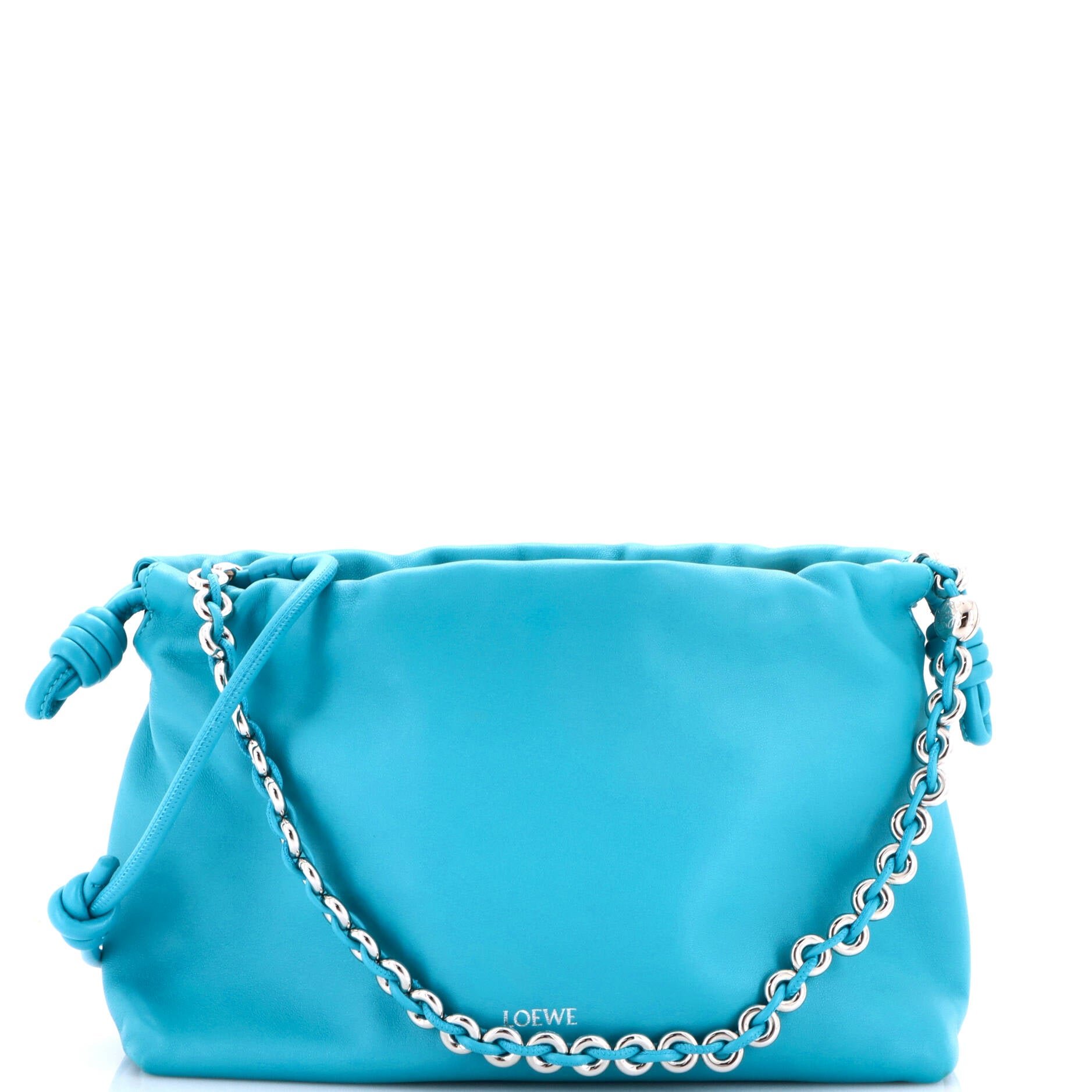 Flamenco Knot Chain Purse Bag Leather Medium