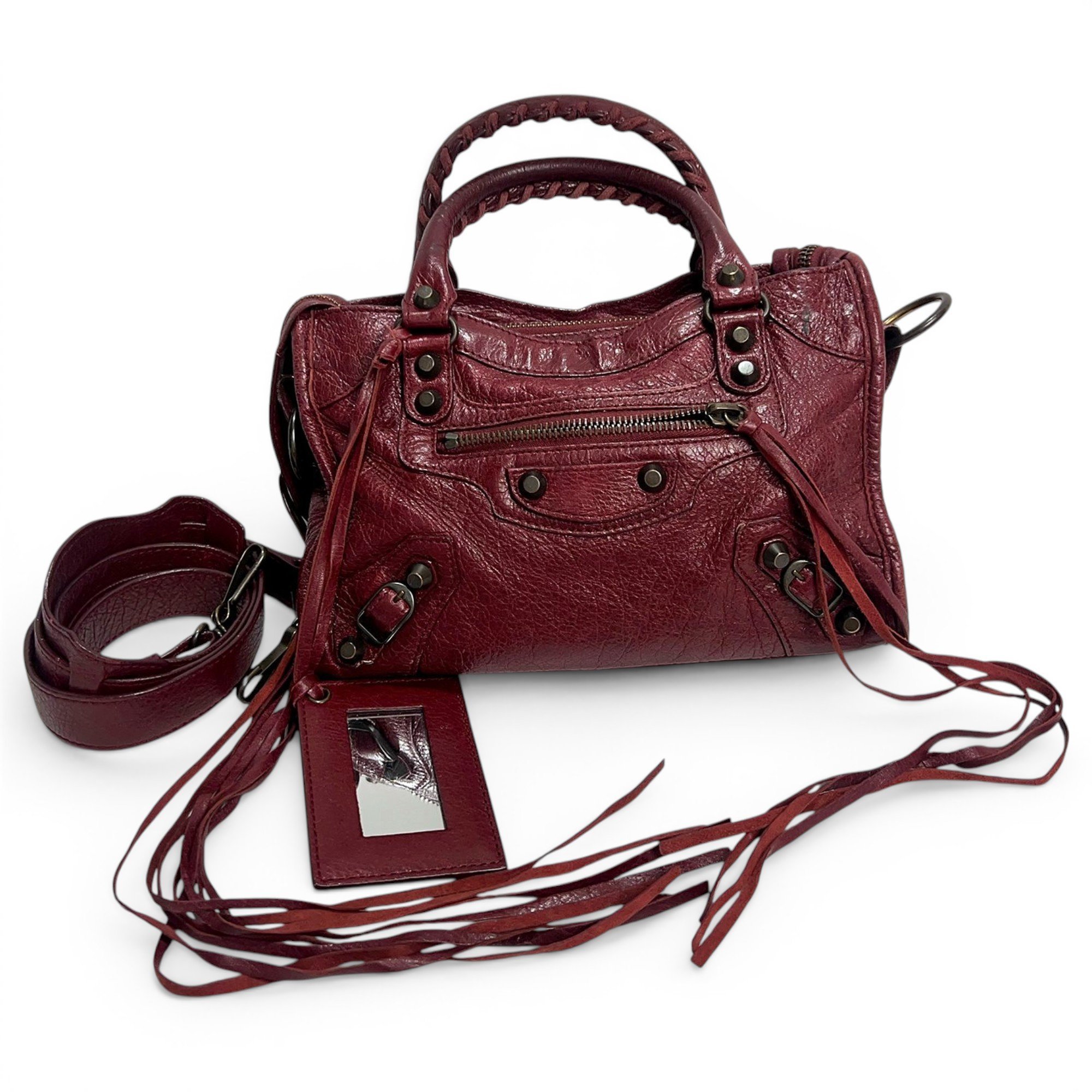 City leather handbag