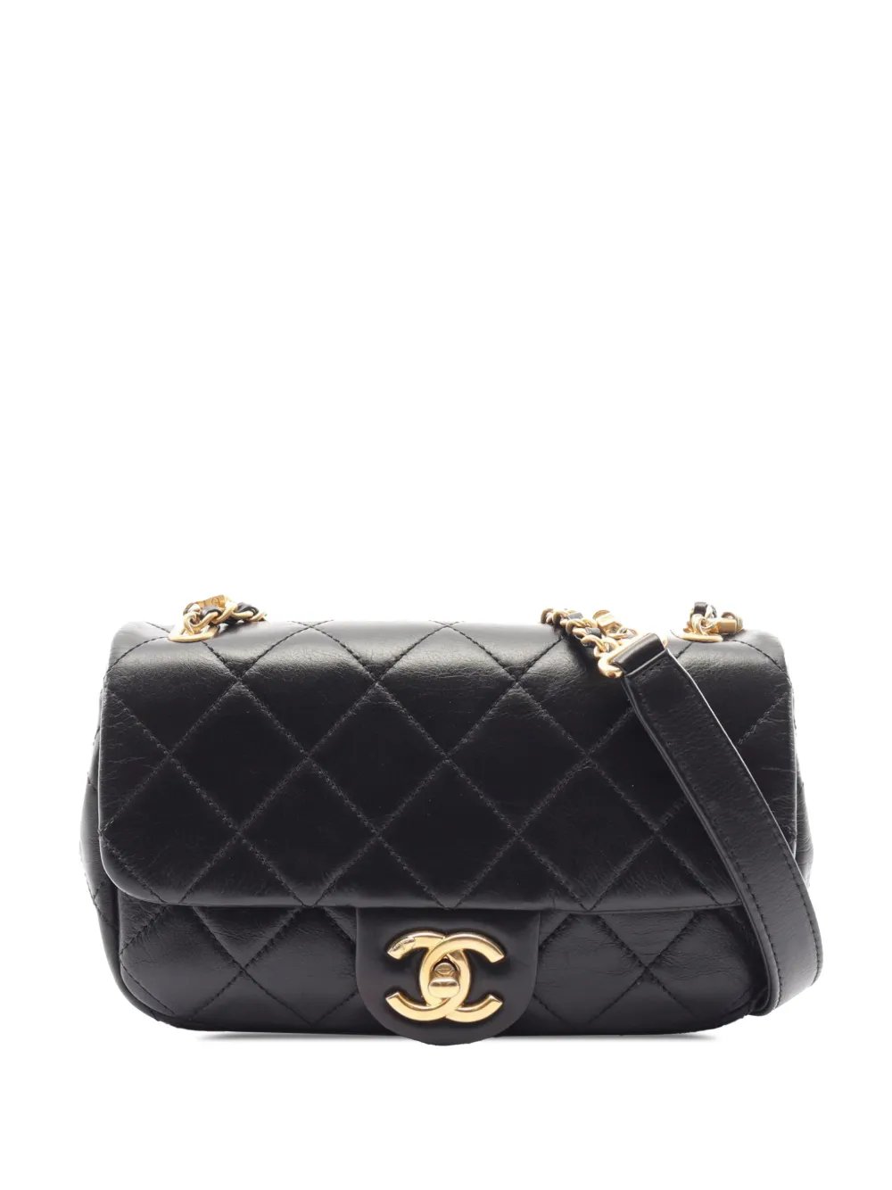 2020 Mini Quilted Calfskin Crystal Pearls Chain Flap crossbody bag