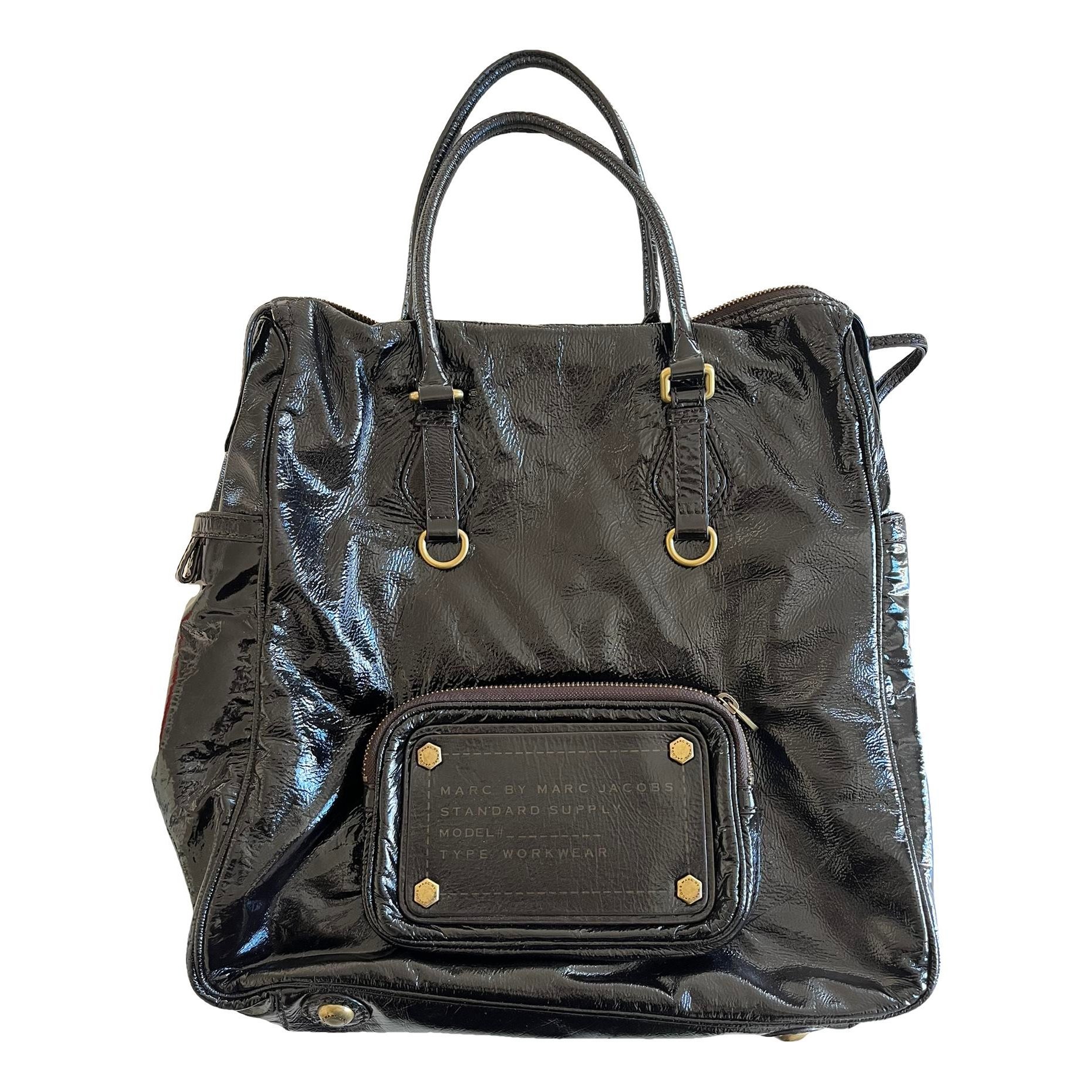 Patent leather tote