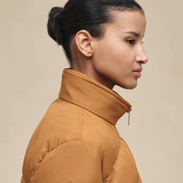 Marron Ocre Short Puffer Coat