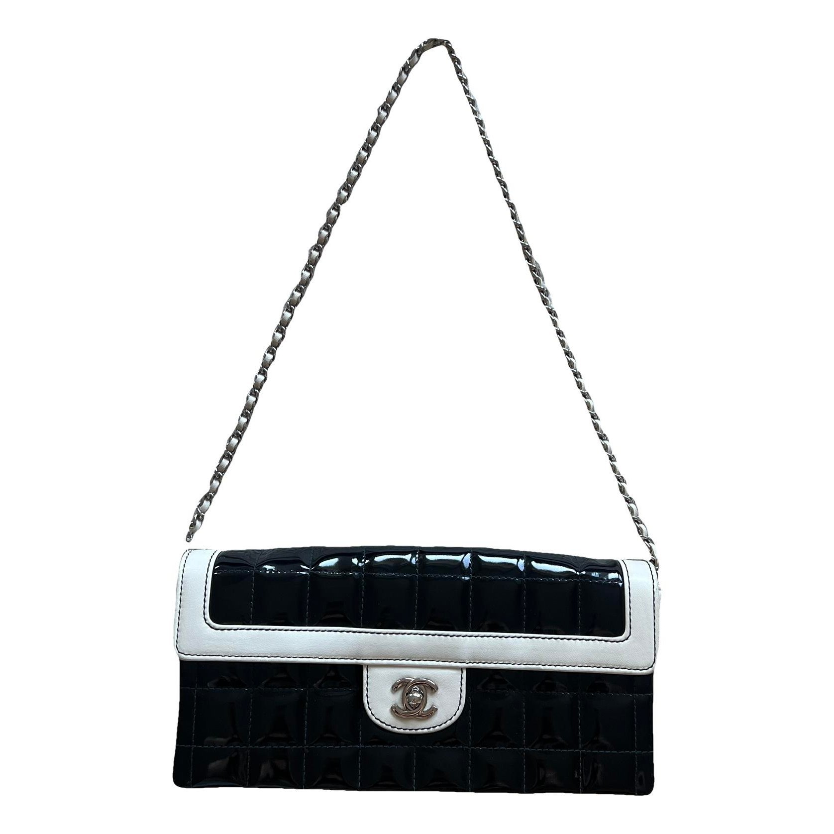East West Chocolate Bar patent leather handbag
