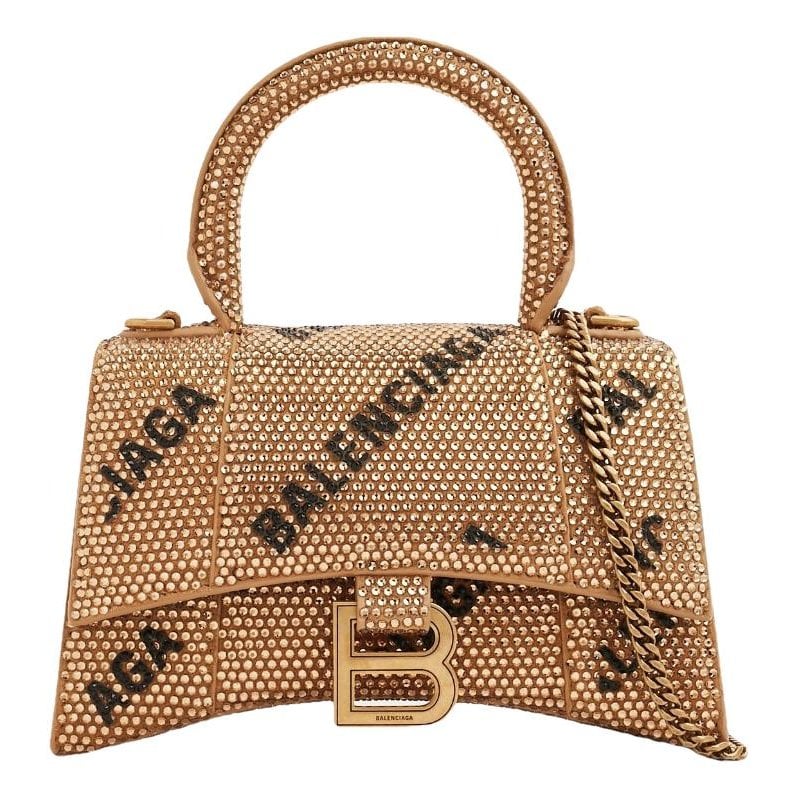 Hourglass leather crossbody bag