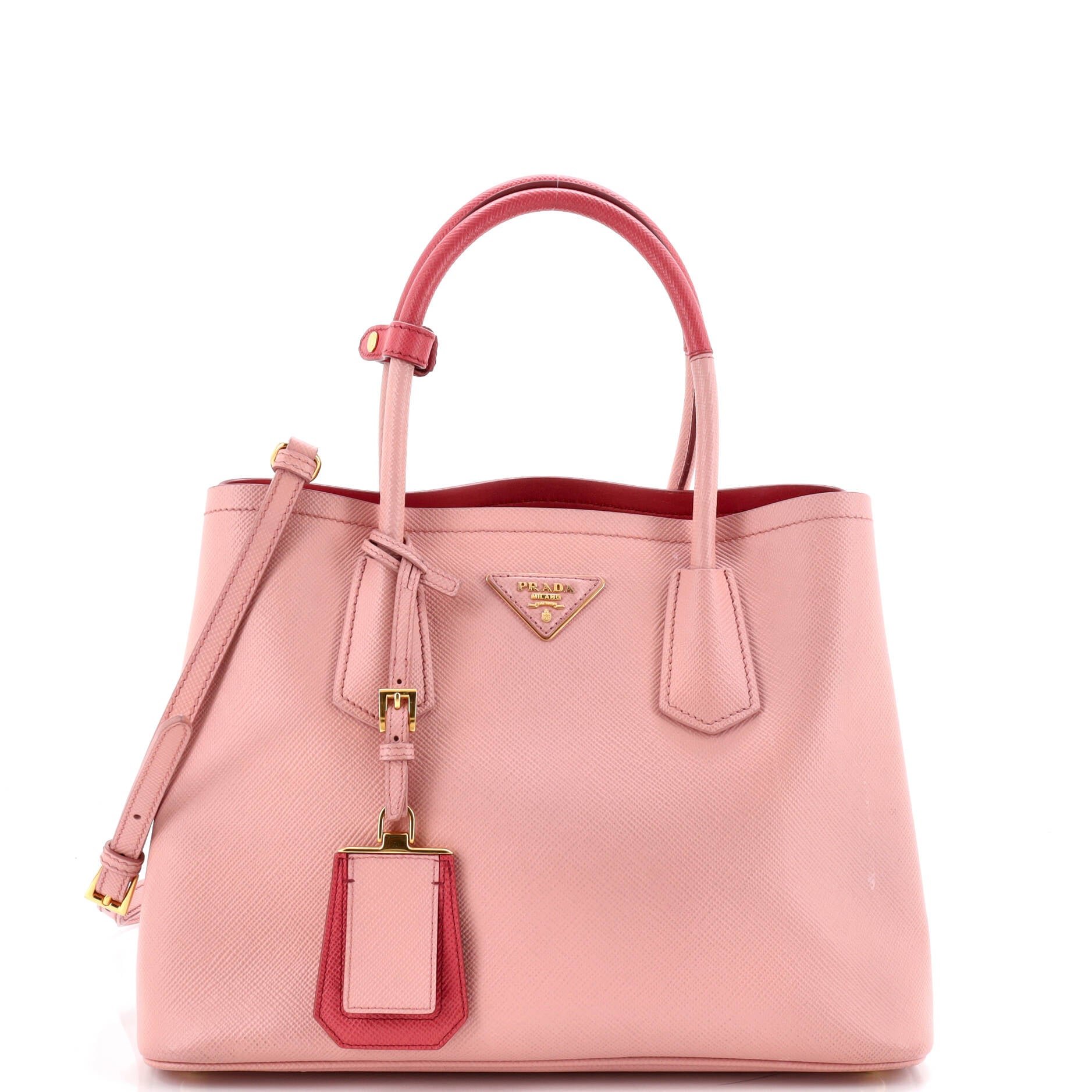 Cuir Double Tote Saffiano Leather Small