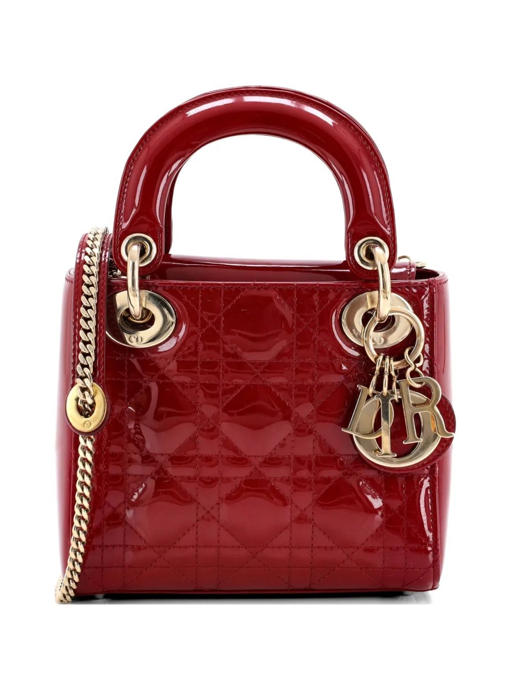 Lady Dior Chain Bag Cannage Quilt Patent Mini satchel