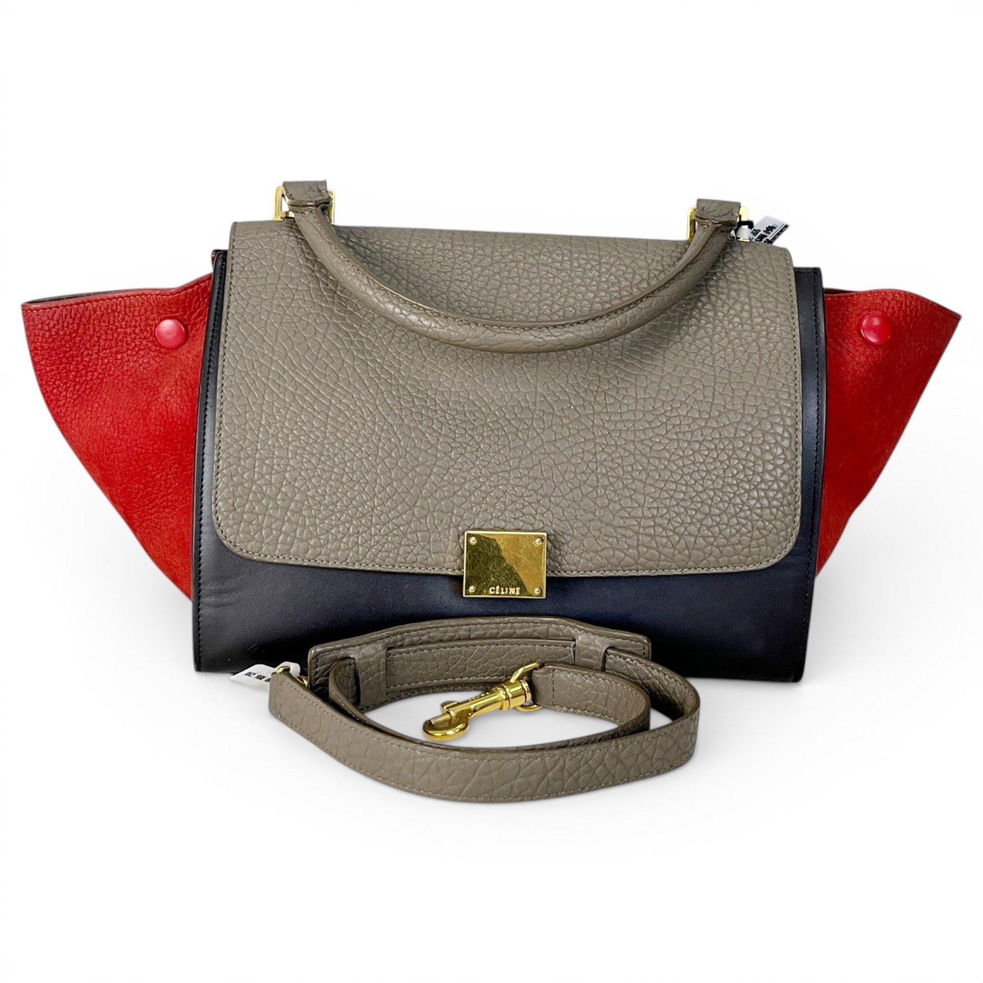 Trapèze leather handbag