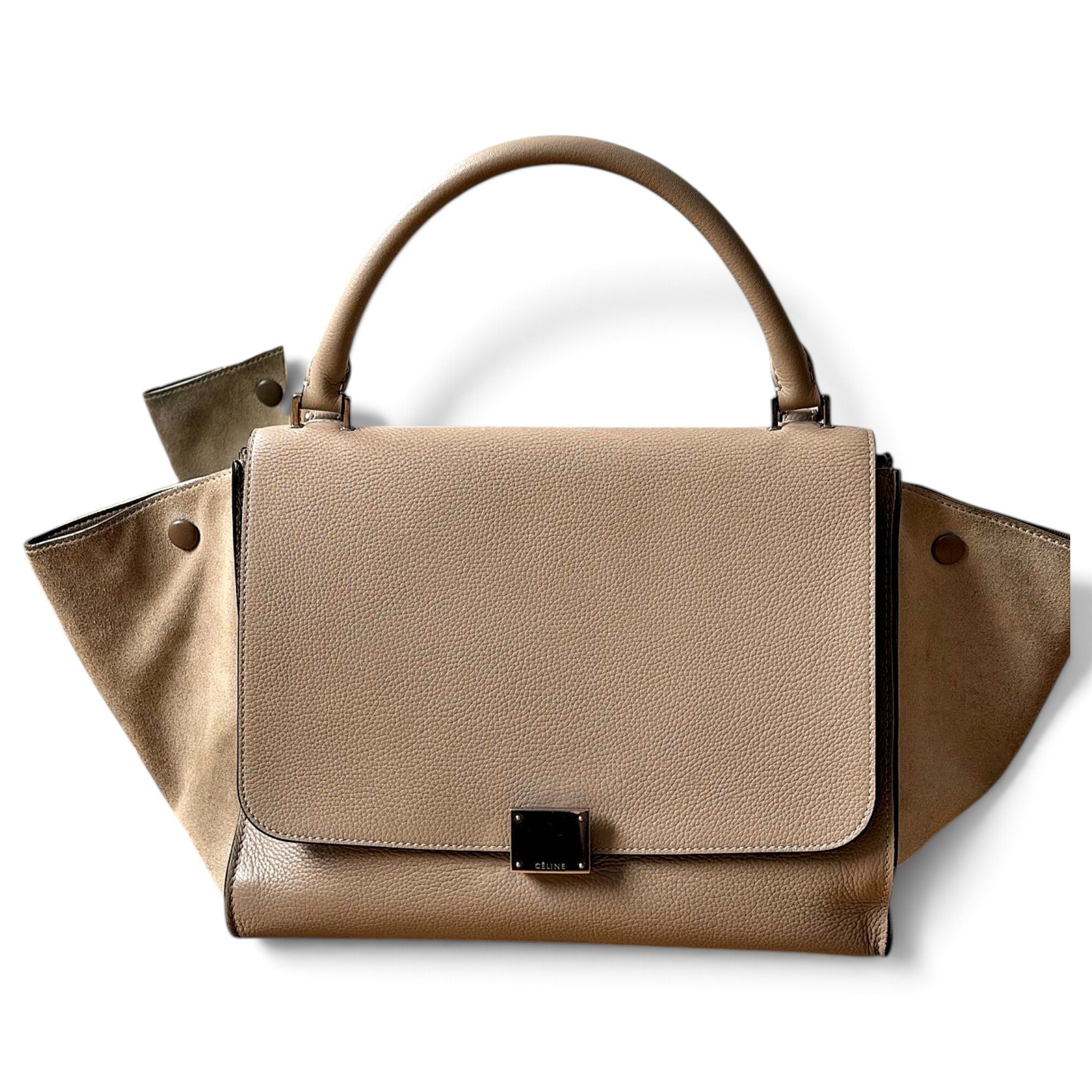 Trapèze leather handbag