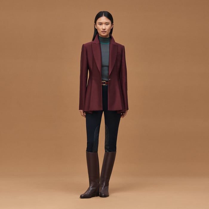 Rouge Bordeaux Wraparound Suit Jacket
