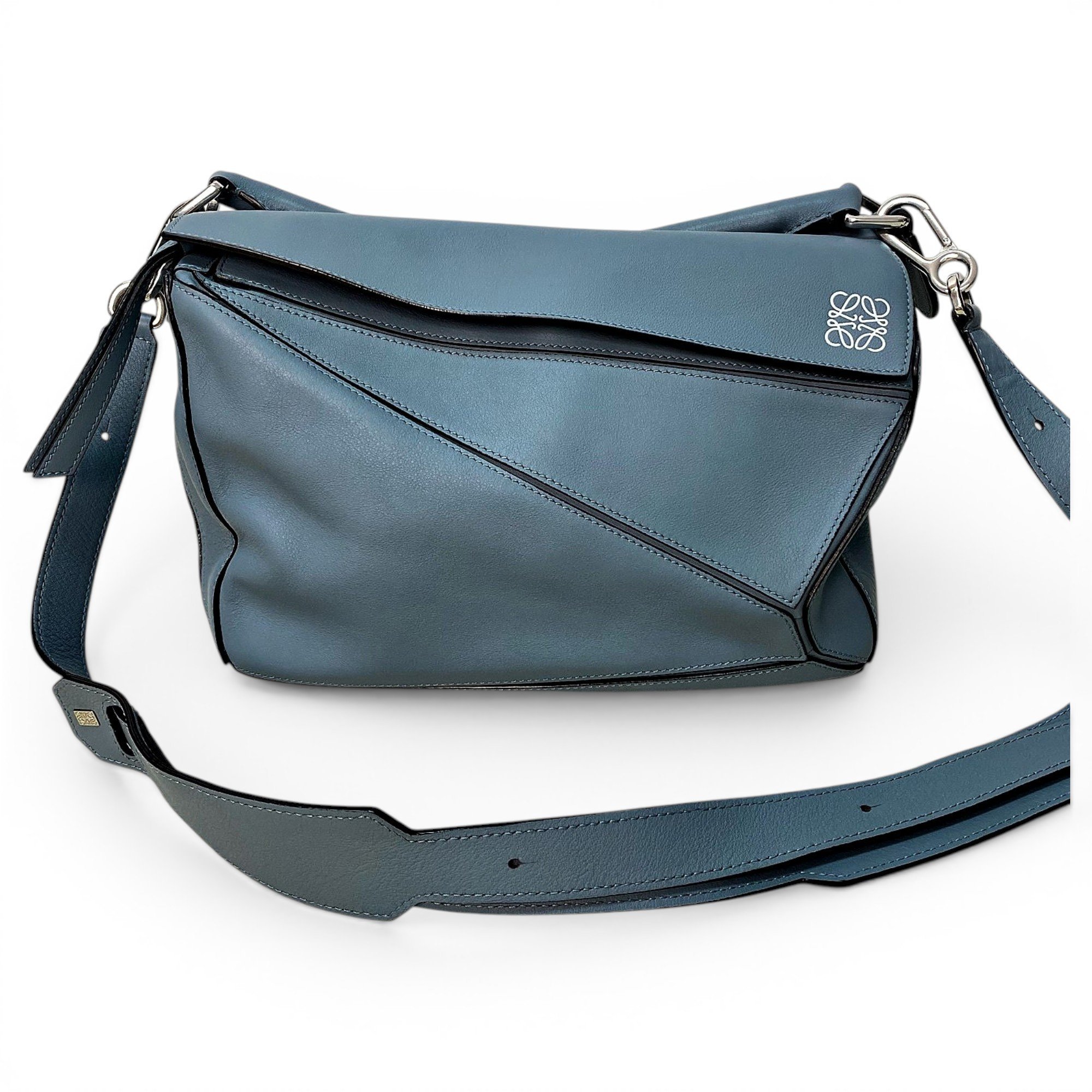 Puzzle leather handbag