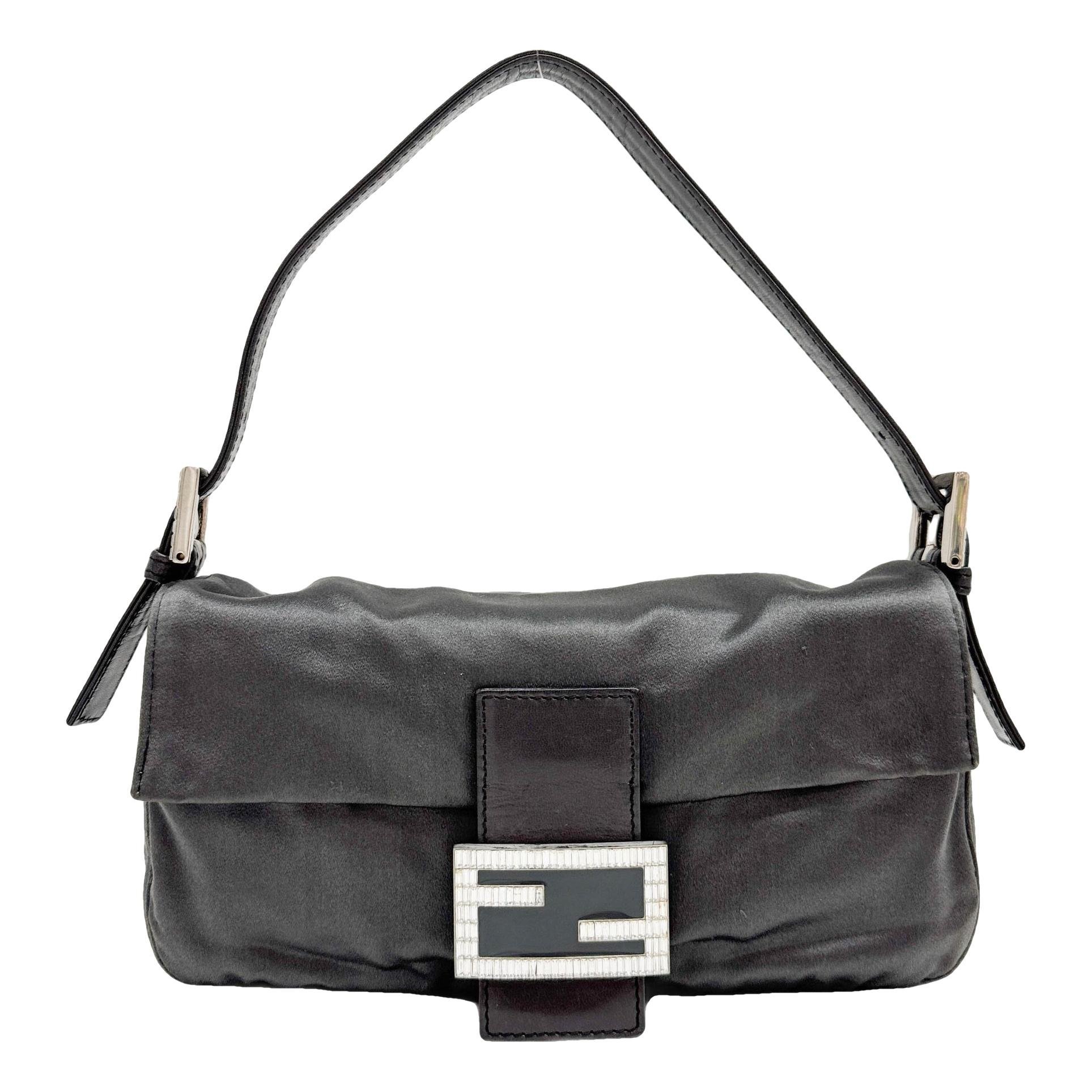 Baguette silk handbag