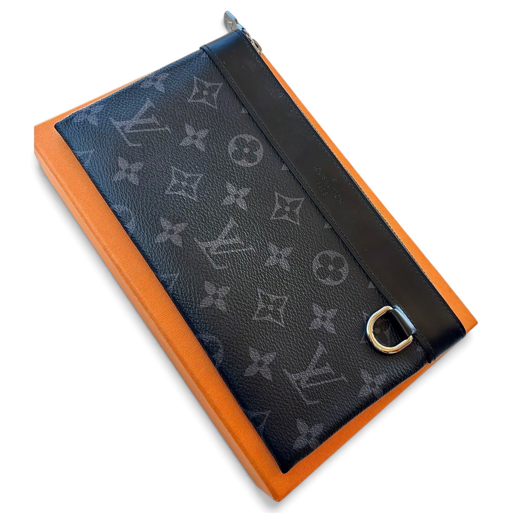 Leather clutch bag