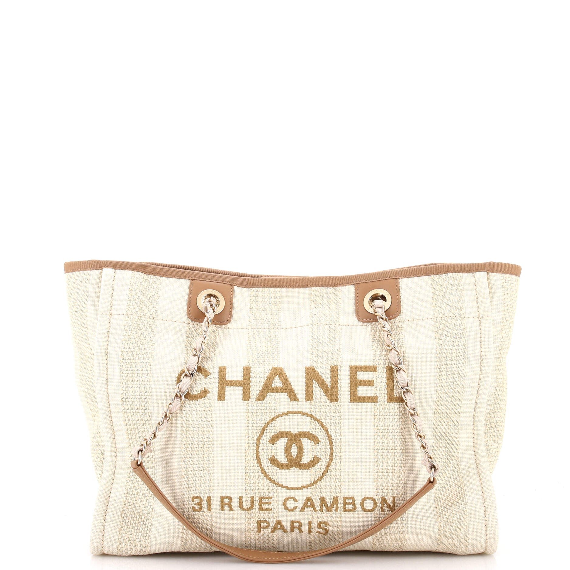 Deauville Tote Striped Mixed Fibers Small