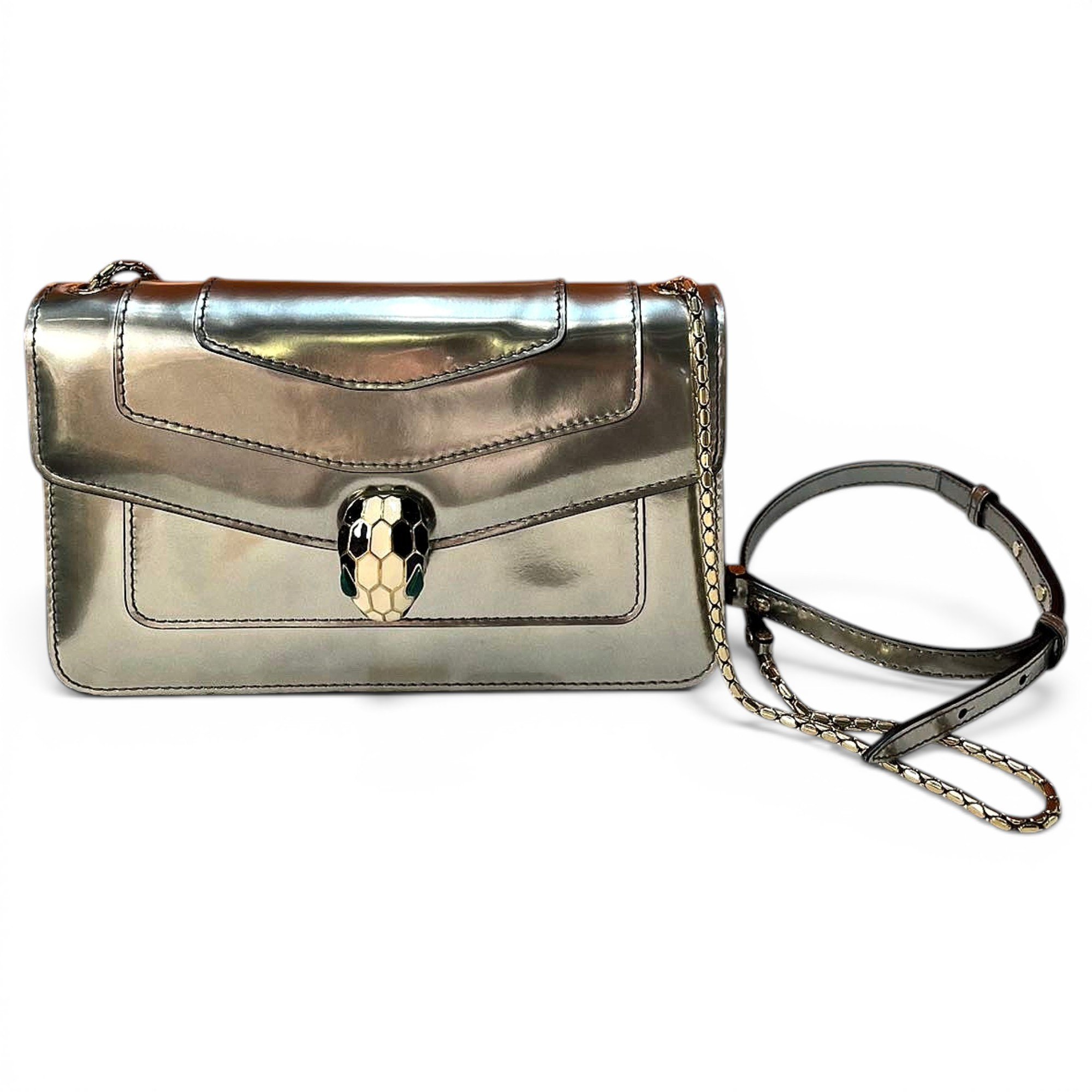 Serpenti patent leather crossbody bag