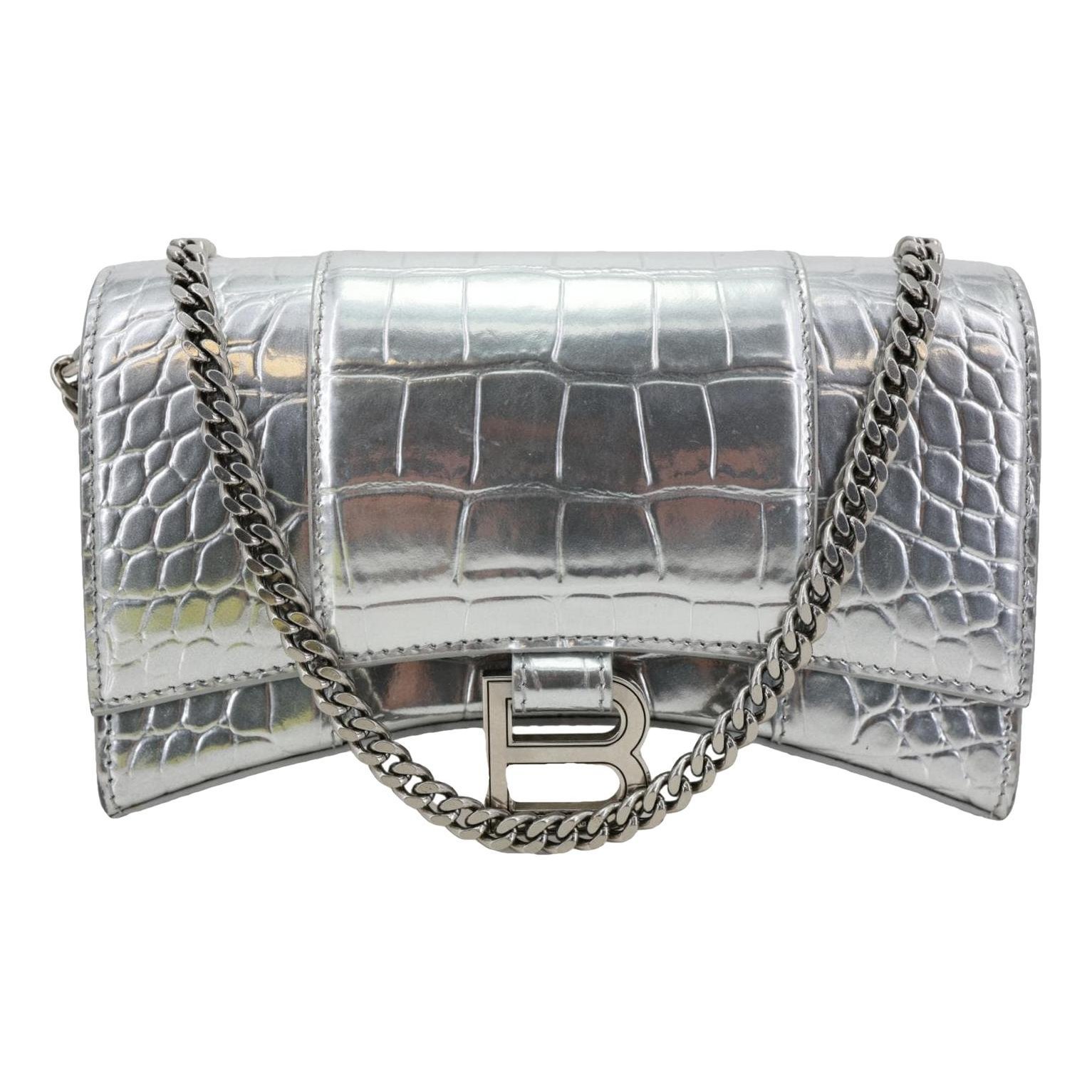 Hourglass leather crossbody bag