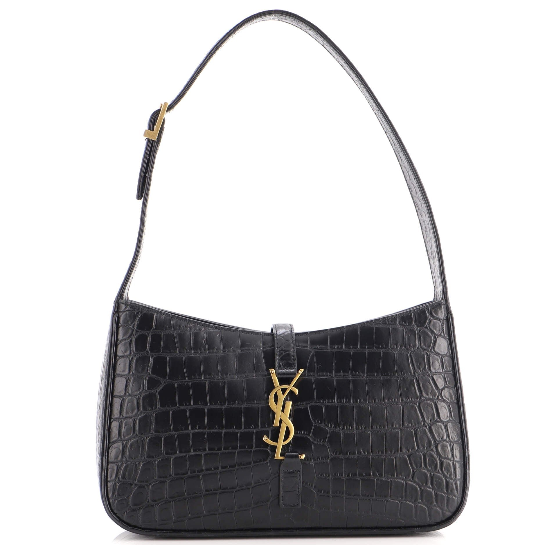 Le 5 a 7 Hobo Crocodile Embossed Leather Small
