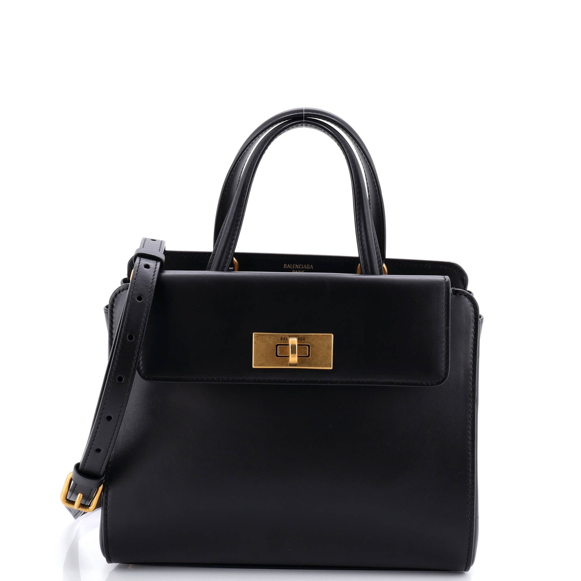 Balenciaga Money Top Handle Tote Bag Leather Small