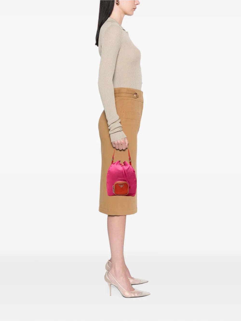 2000-2013 Mini Bicolor Tessuto Drawstring bucket bag