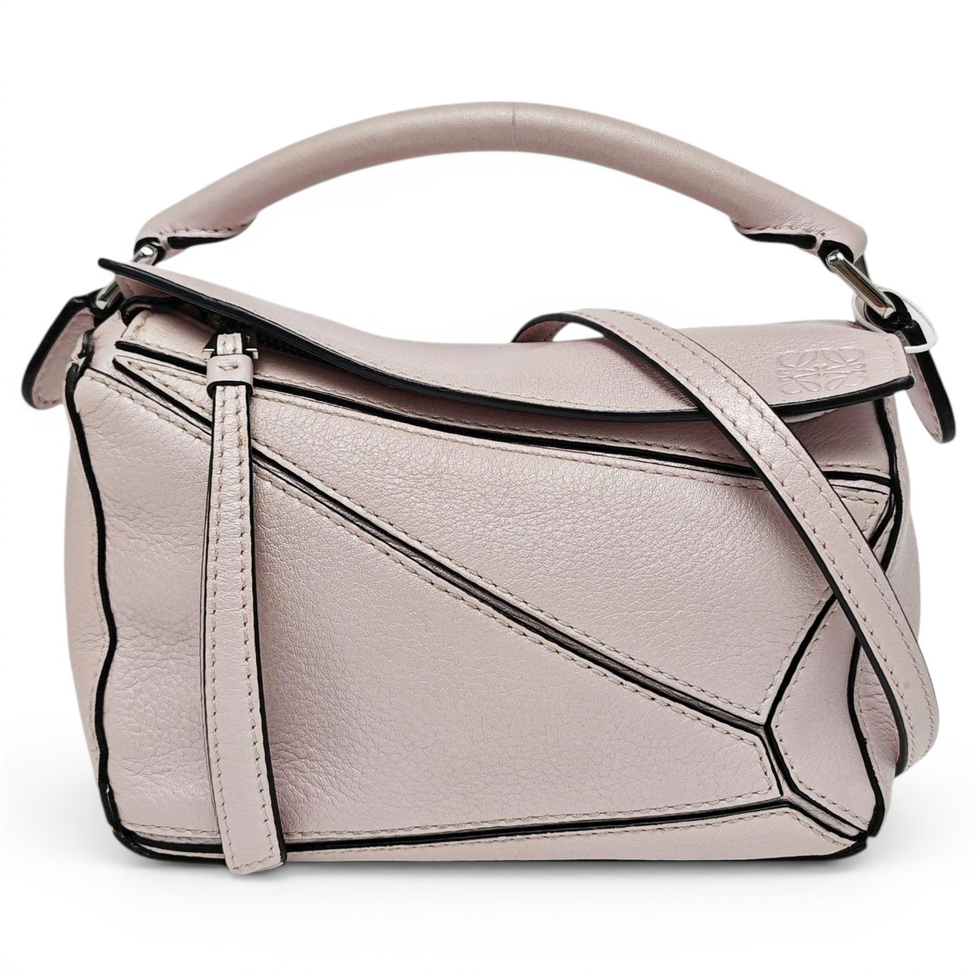 Puzzle leather handbag