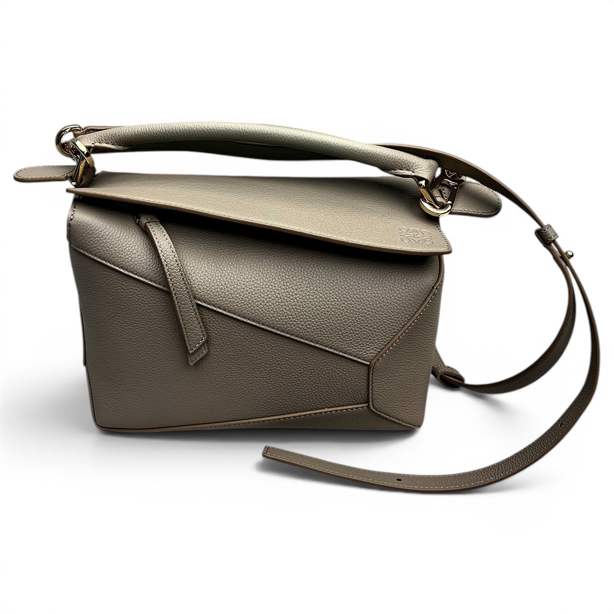 Puzzle leather handbag