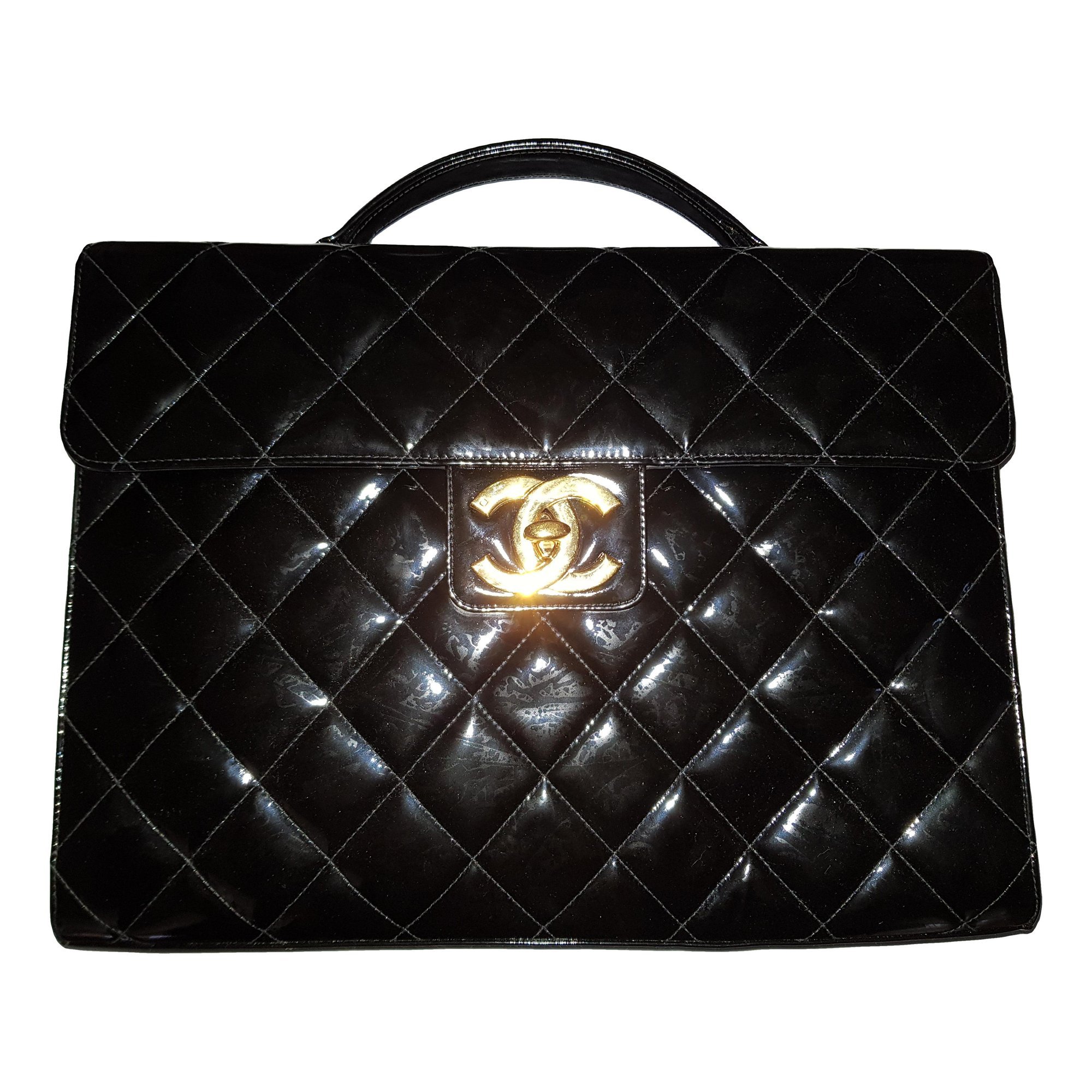 Patent leather handbag