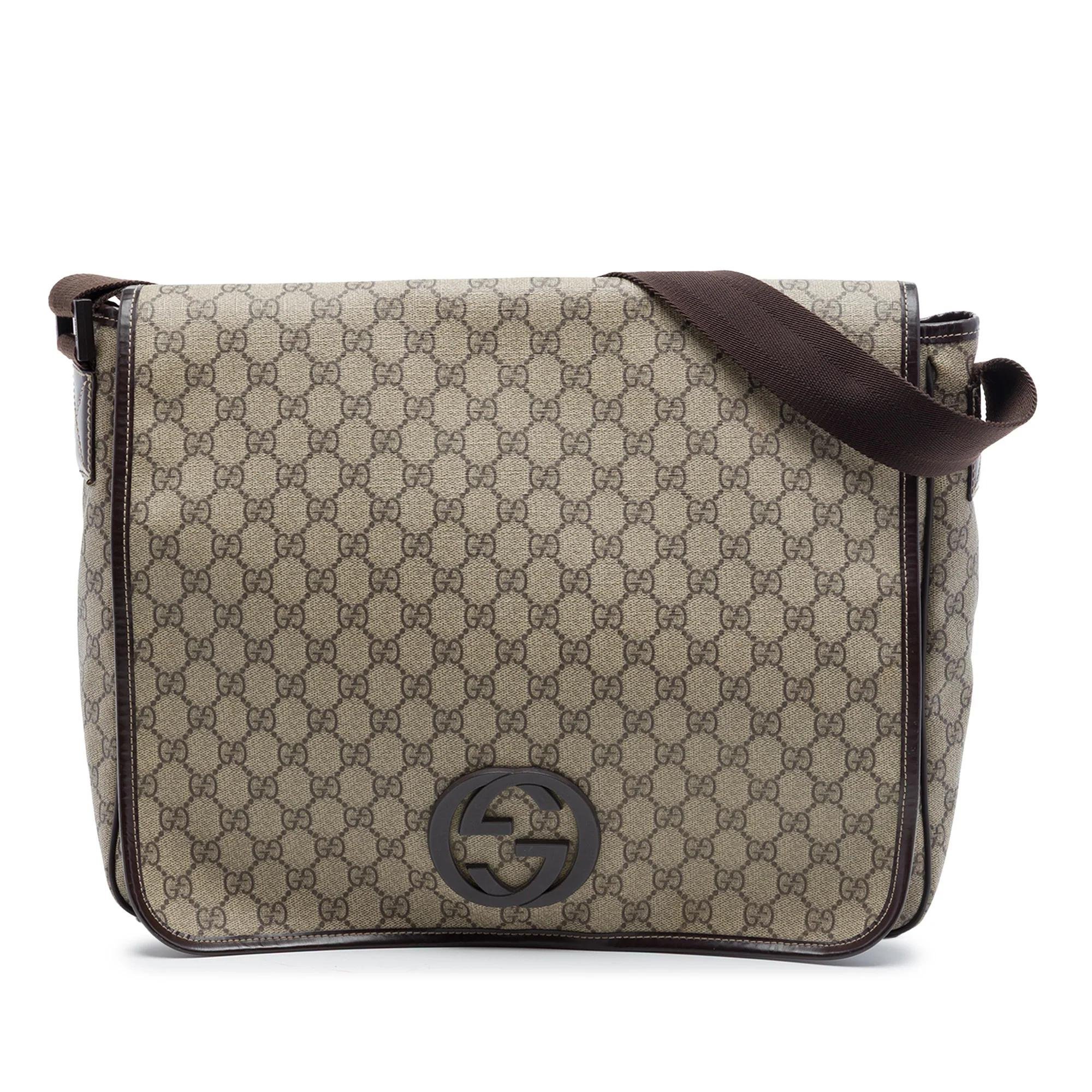 Interlocking leather crossbody bag