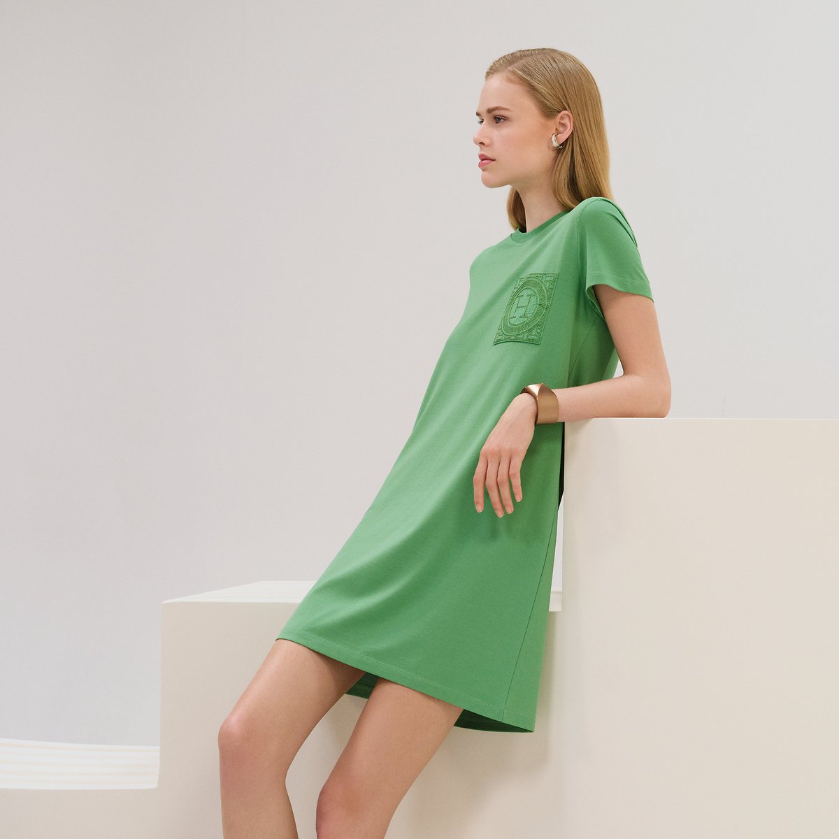 hermes green dress Pre-loved Hermes Knit Dress – Audrey's of Naples main image 0
