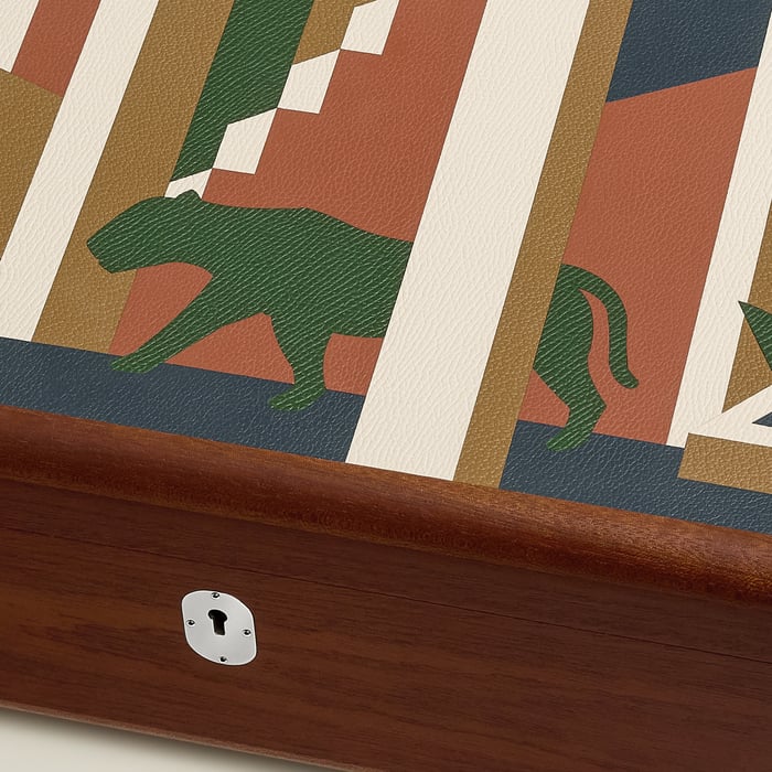 Bleu De Malte Casaque Felin Dans Un Jardin Mexicain Watch and Cufflink Box