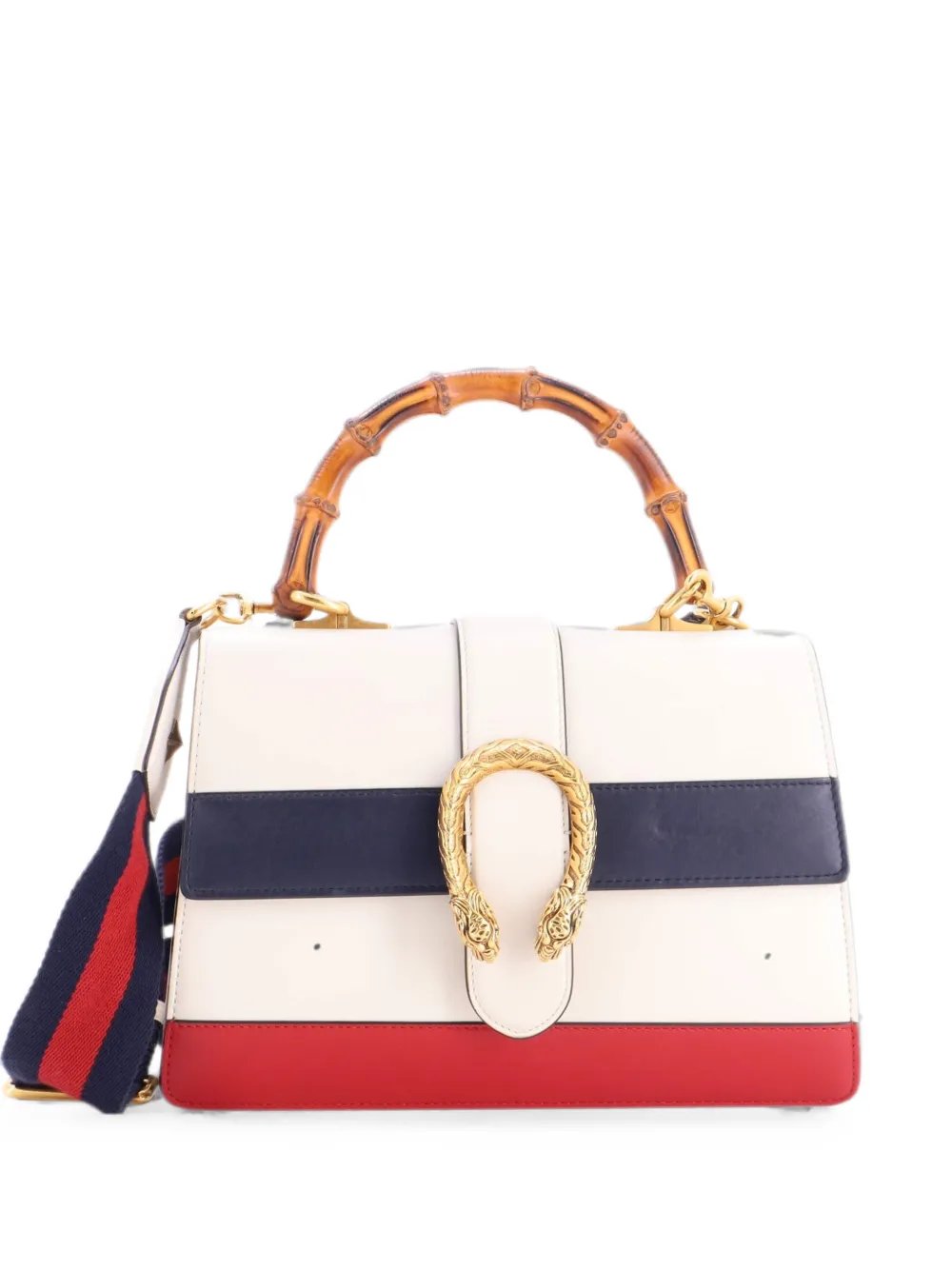 Dionysus Bamboo Top Handle Bag Colorblock Leather Medium satchel