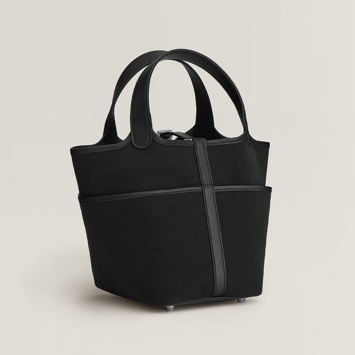 Noir Picotin Lock 18 Pocket Bag