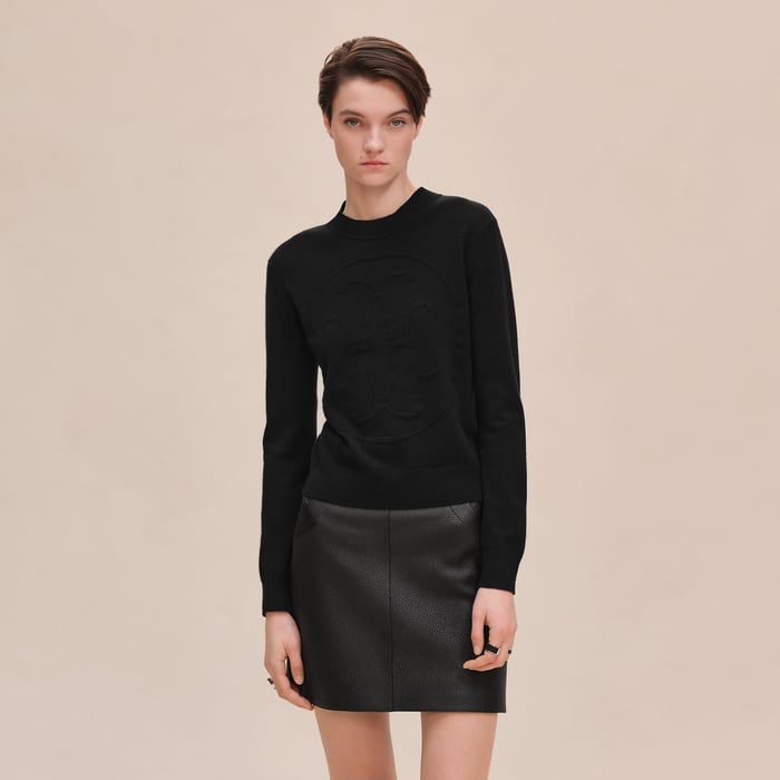 Noir Cashmere "H Lift" Long-sleeve Sweater