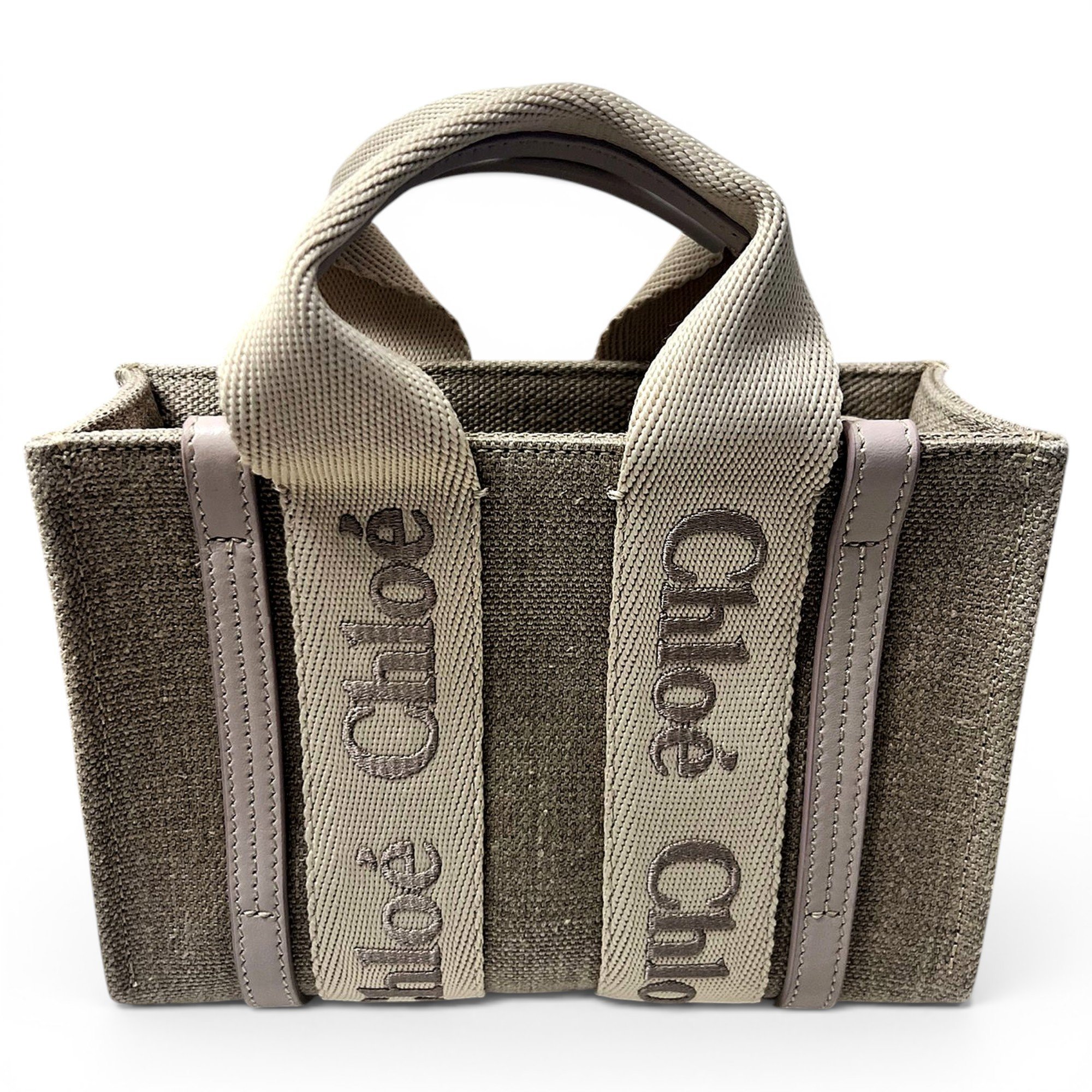 Woody linen tote