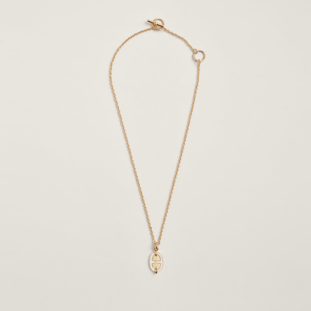 Crème Mini Maillon Pendant, Small Model