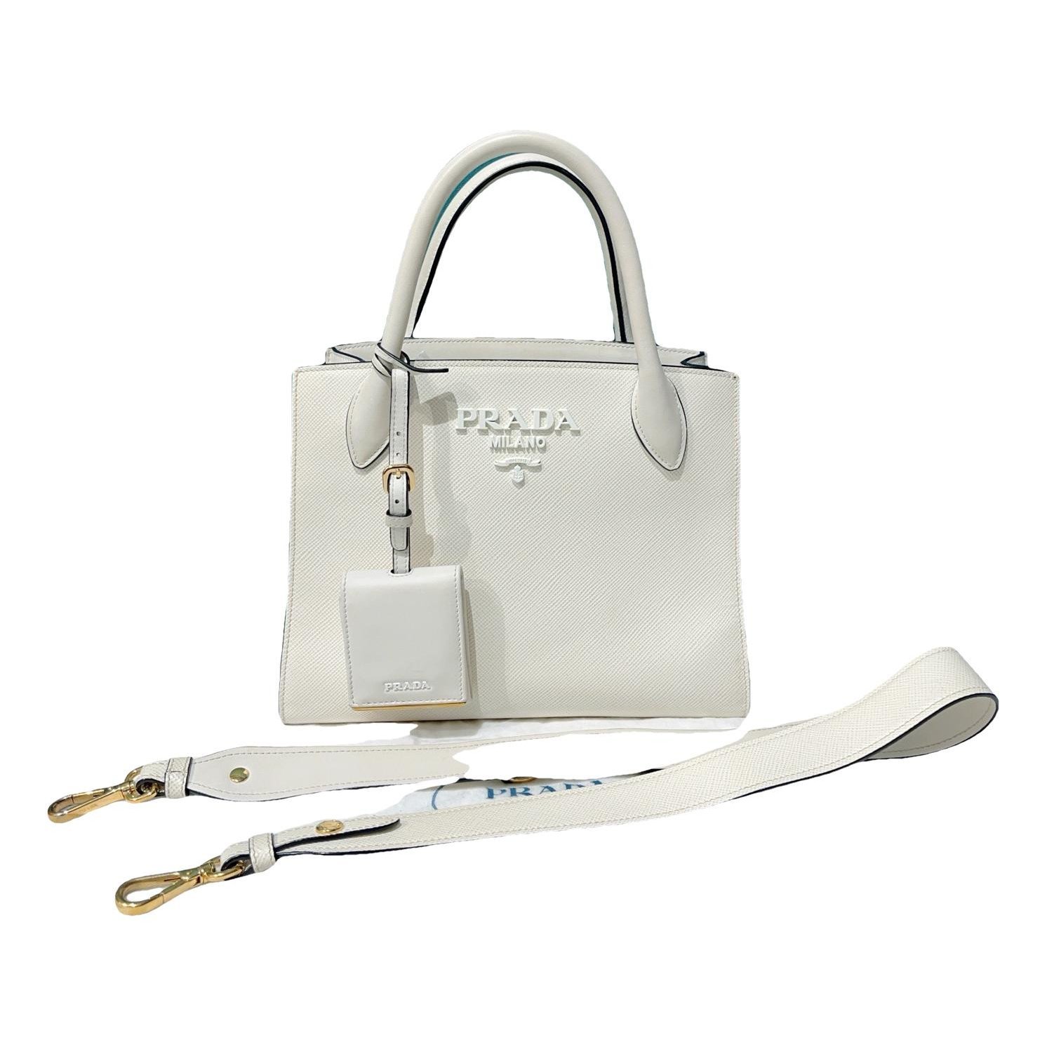 Monochrome leather handbag