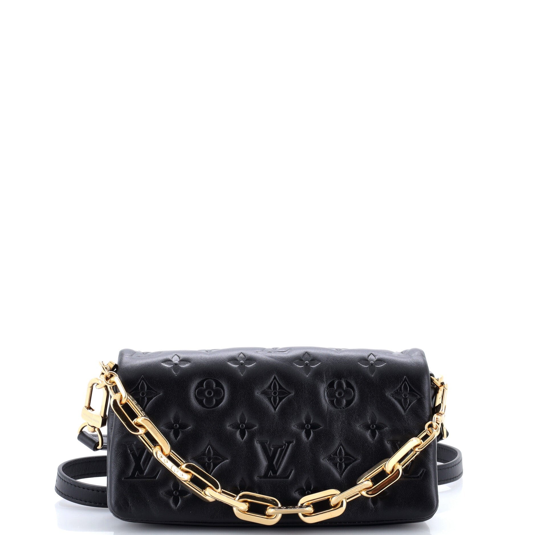 Convertible Coussin Pochette Monogram Embossed Lambskin