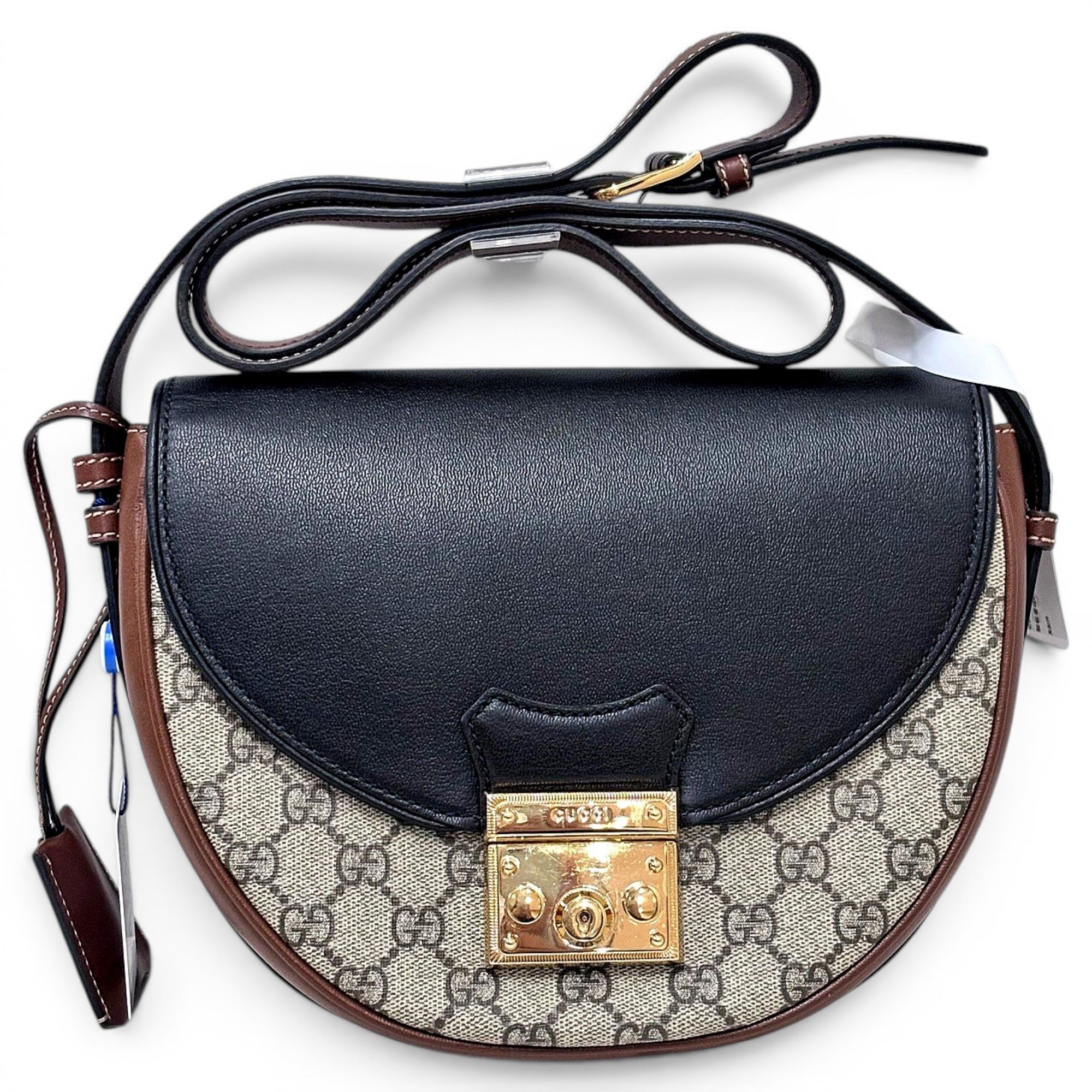 Padlock leather handbag