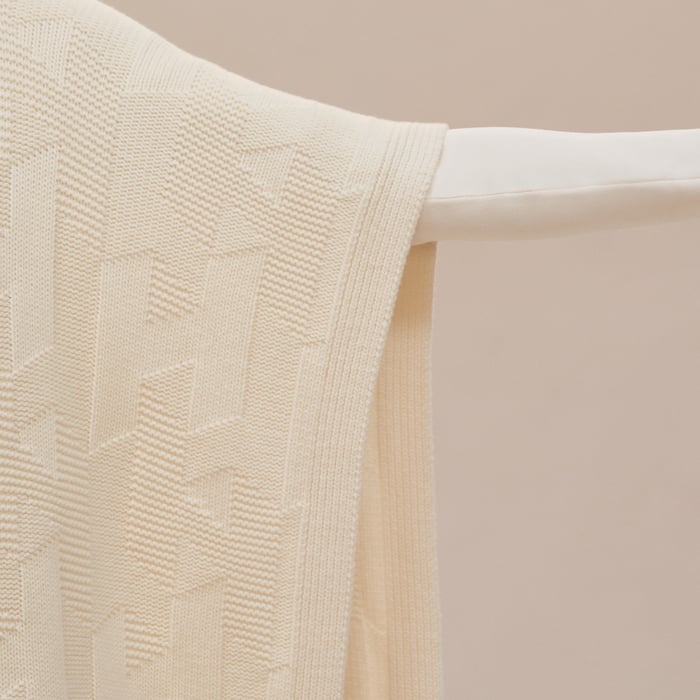 Blanc Naturel "H" Rectangular Cape Poncho