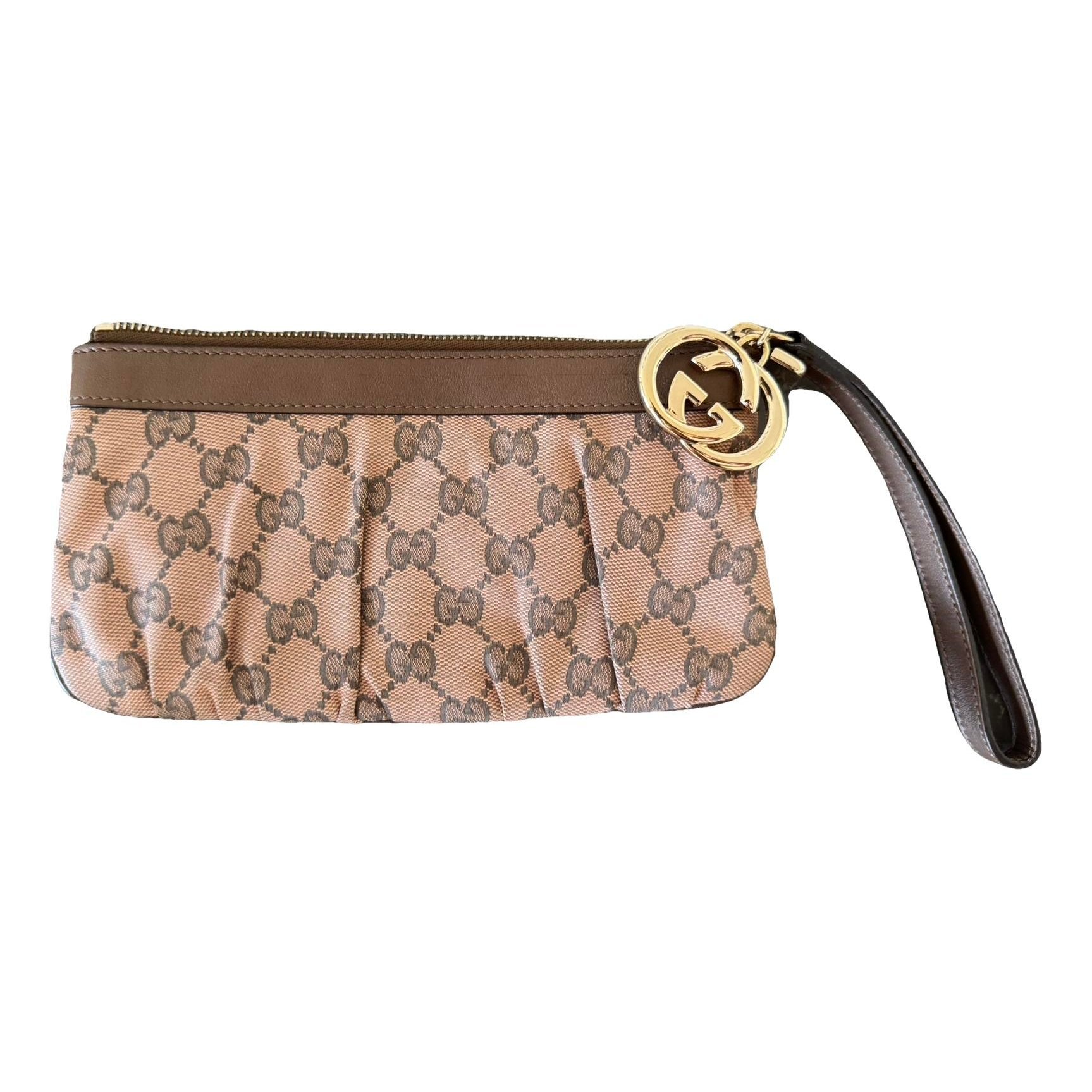 Bamboo leather clutch bag
