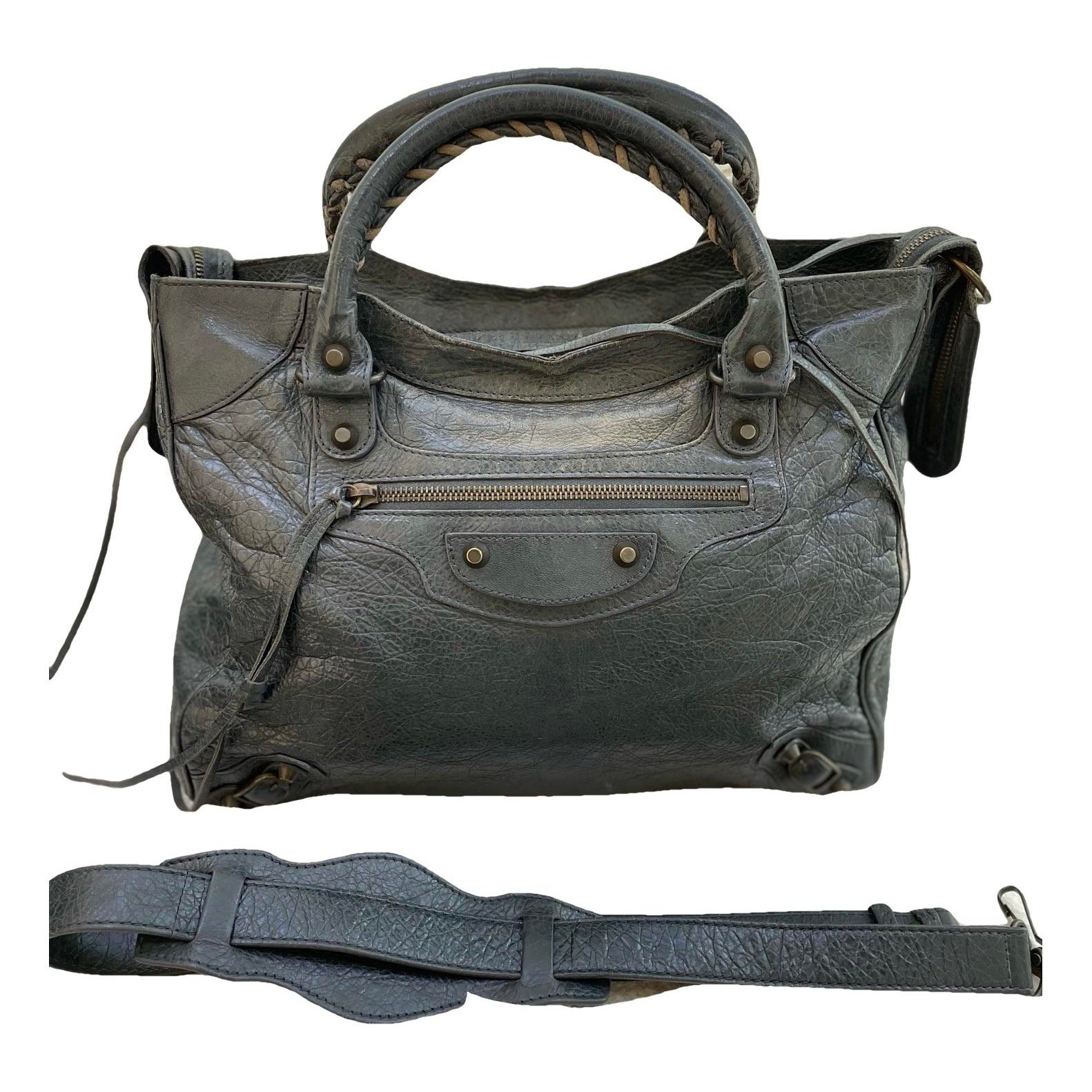 City leather handbag
