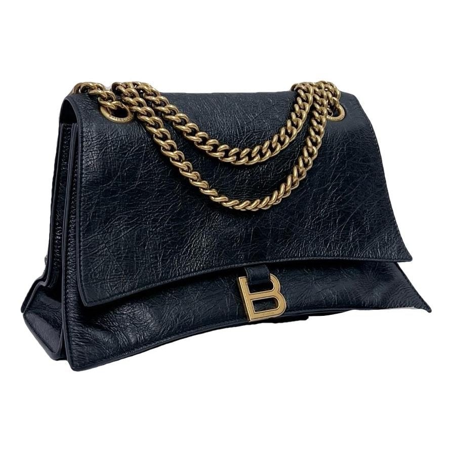 Crush leather handbag