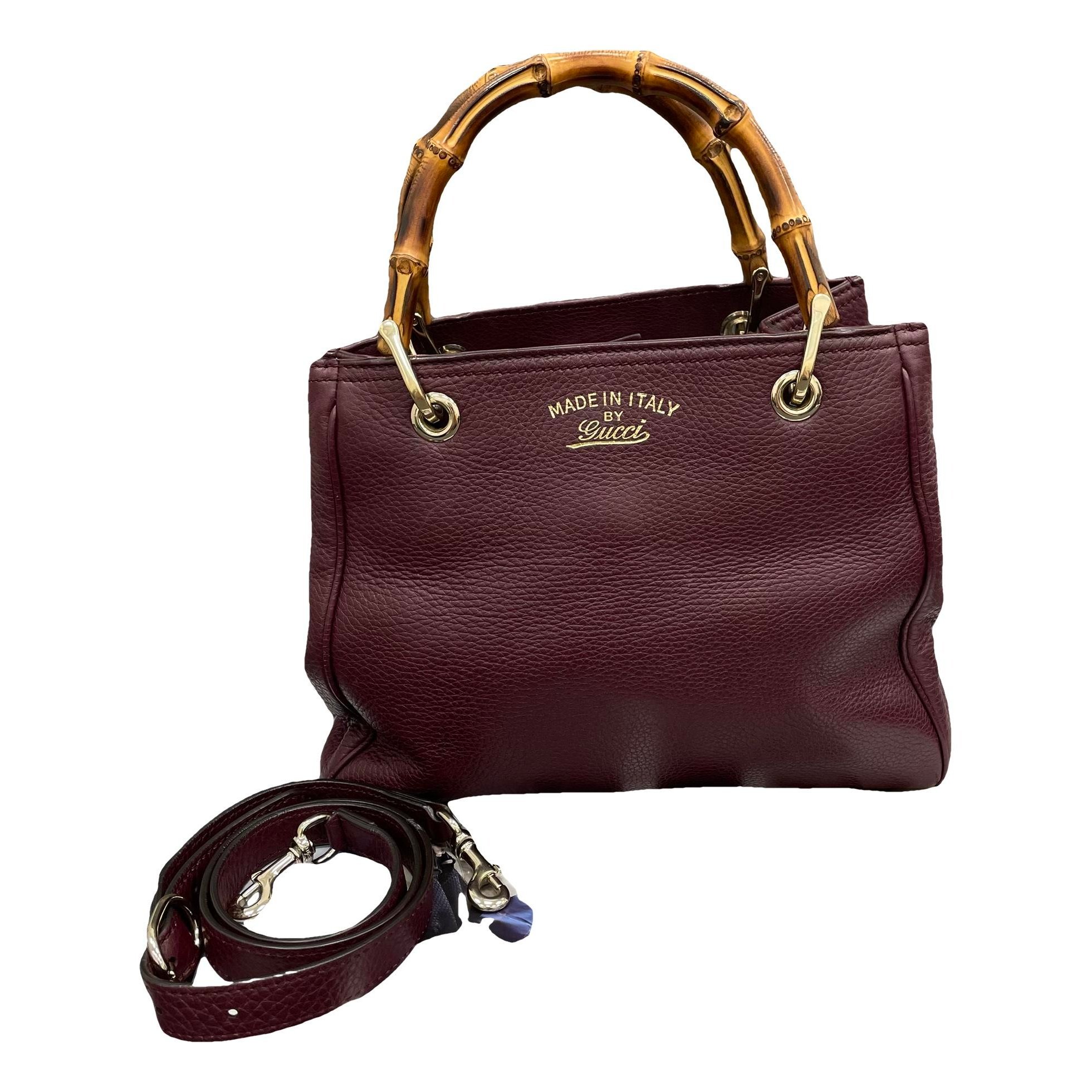 Bamboo Shopper leather handbag