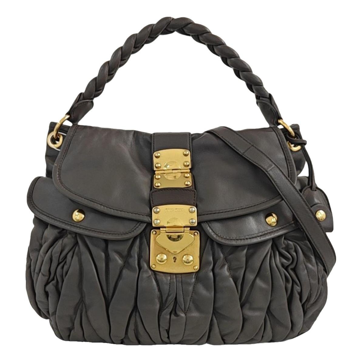 Coffer leather handbag