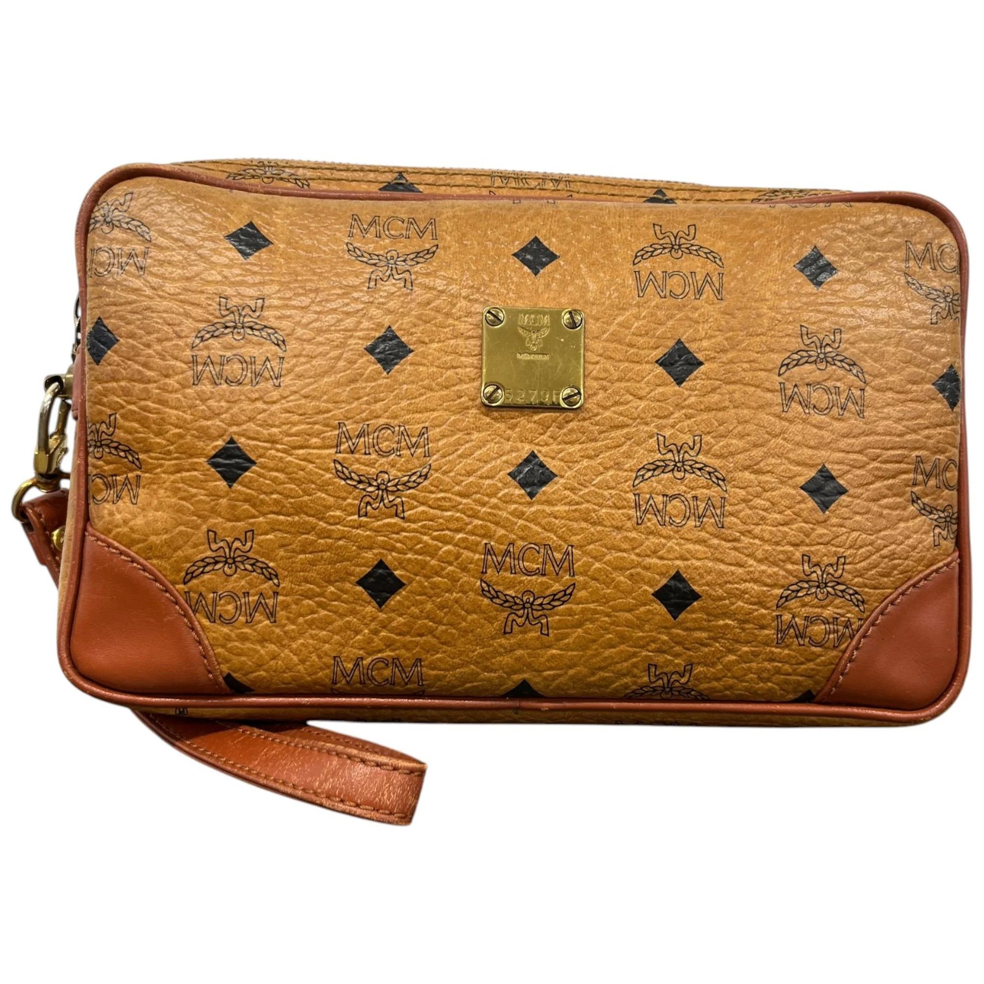 Leather clutch bag