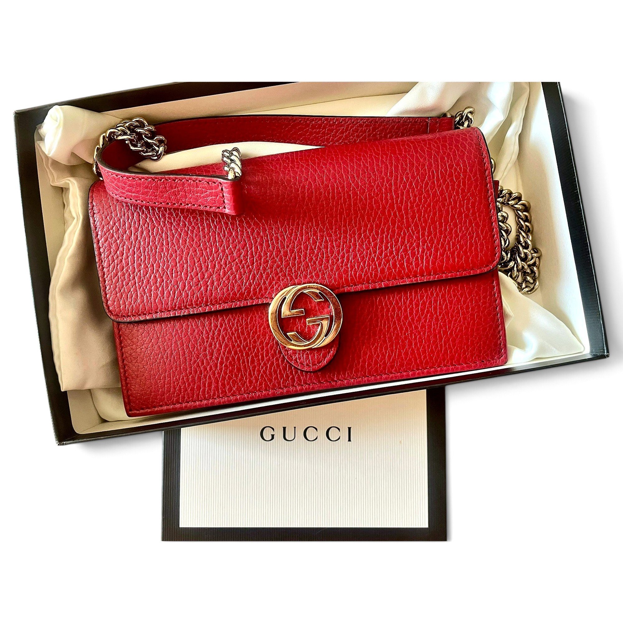 Interlocking leather clutch bag