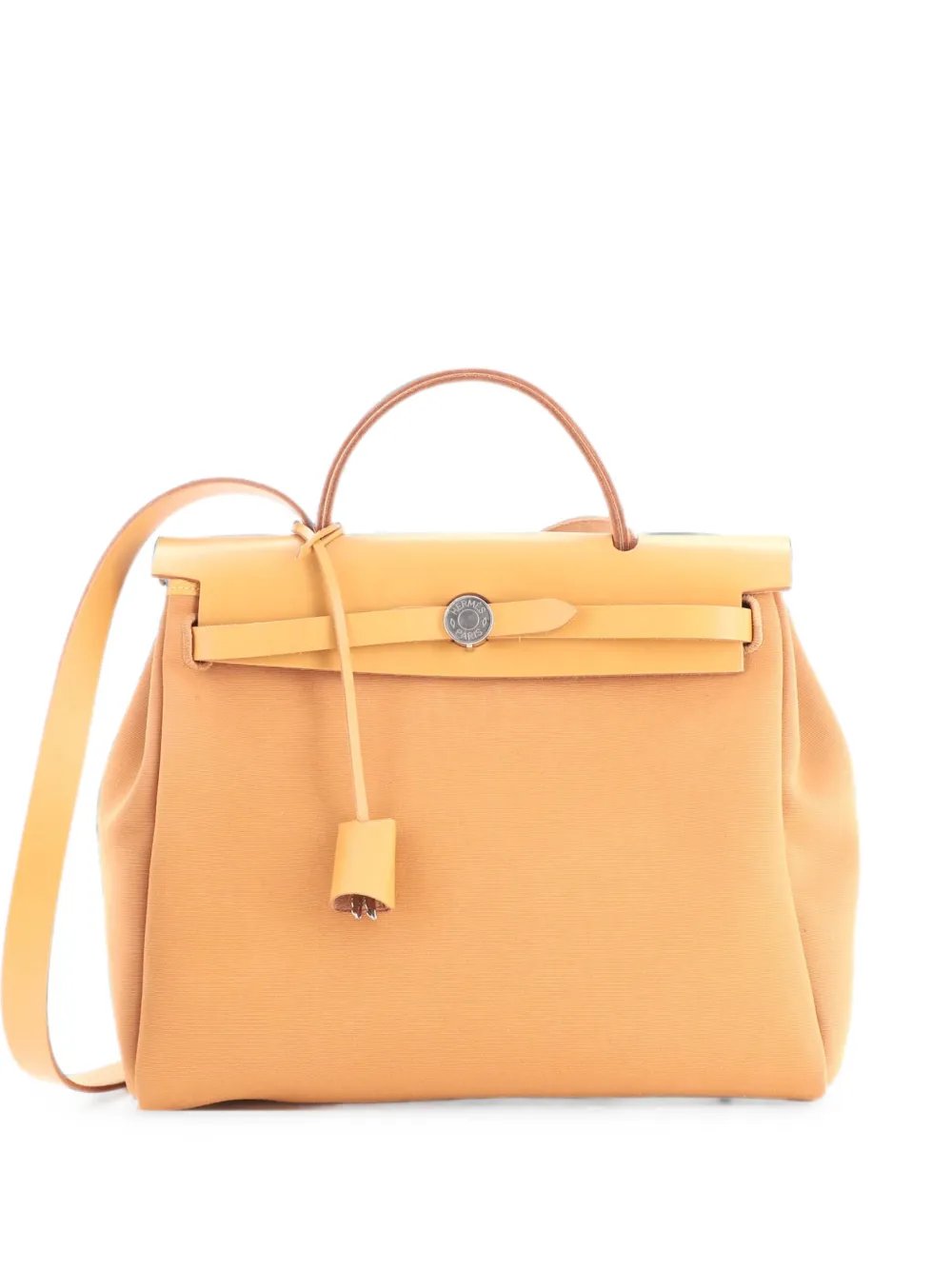 Herbag Zip Verso Leather and Toile 31 shoulder bag